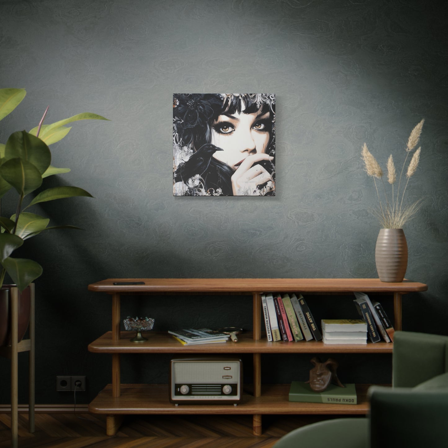 Gallery Wrapped Canvas, Myth and Bones Gothic Art Canvas, Dark Muse Canvas - Sable