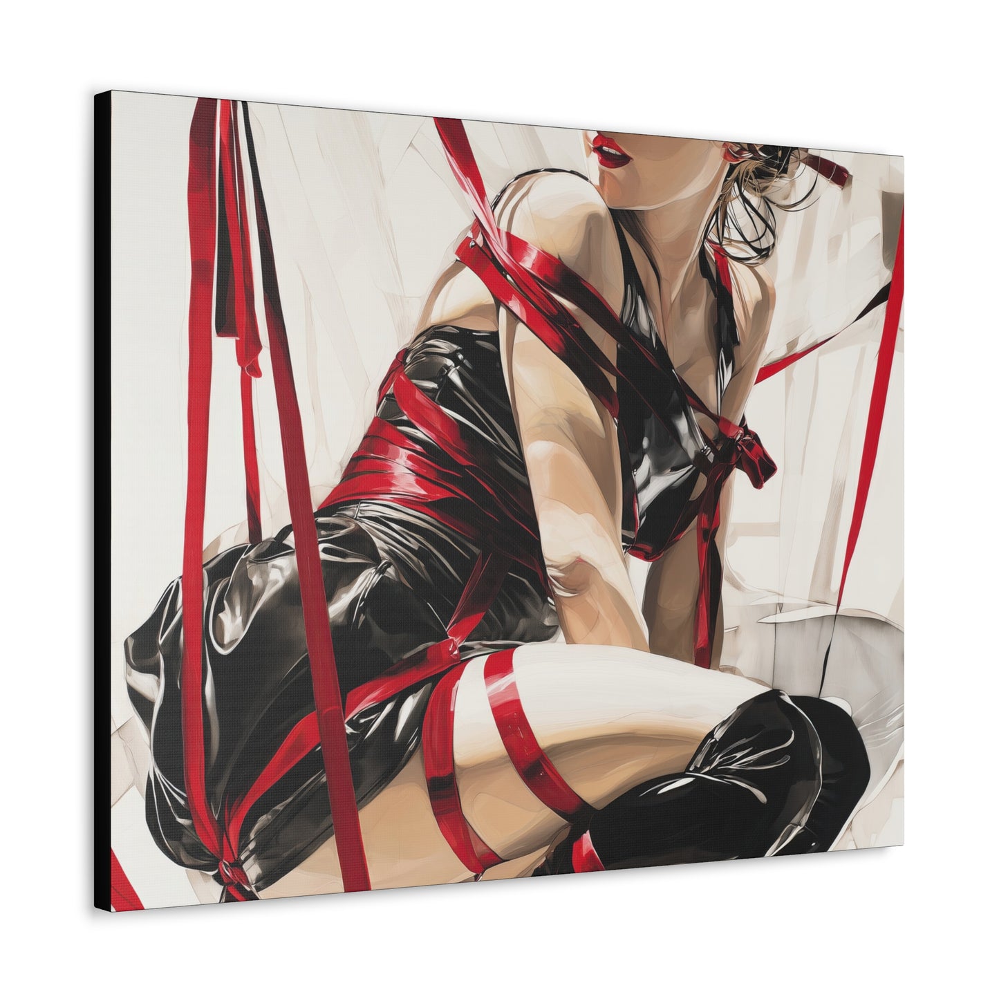 Gallery Wrapped Canvas, Ropes and Reverence Art Canvas, Erotic Shibari Art Canvas – Monica