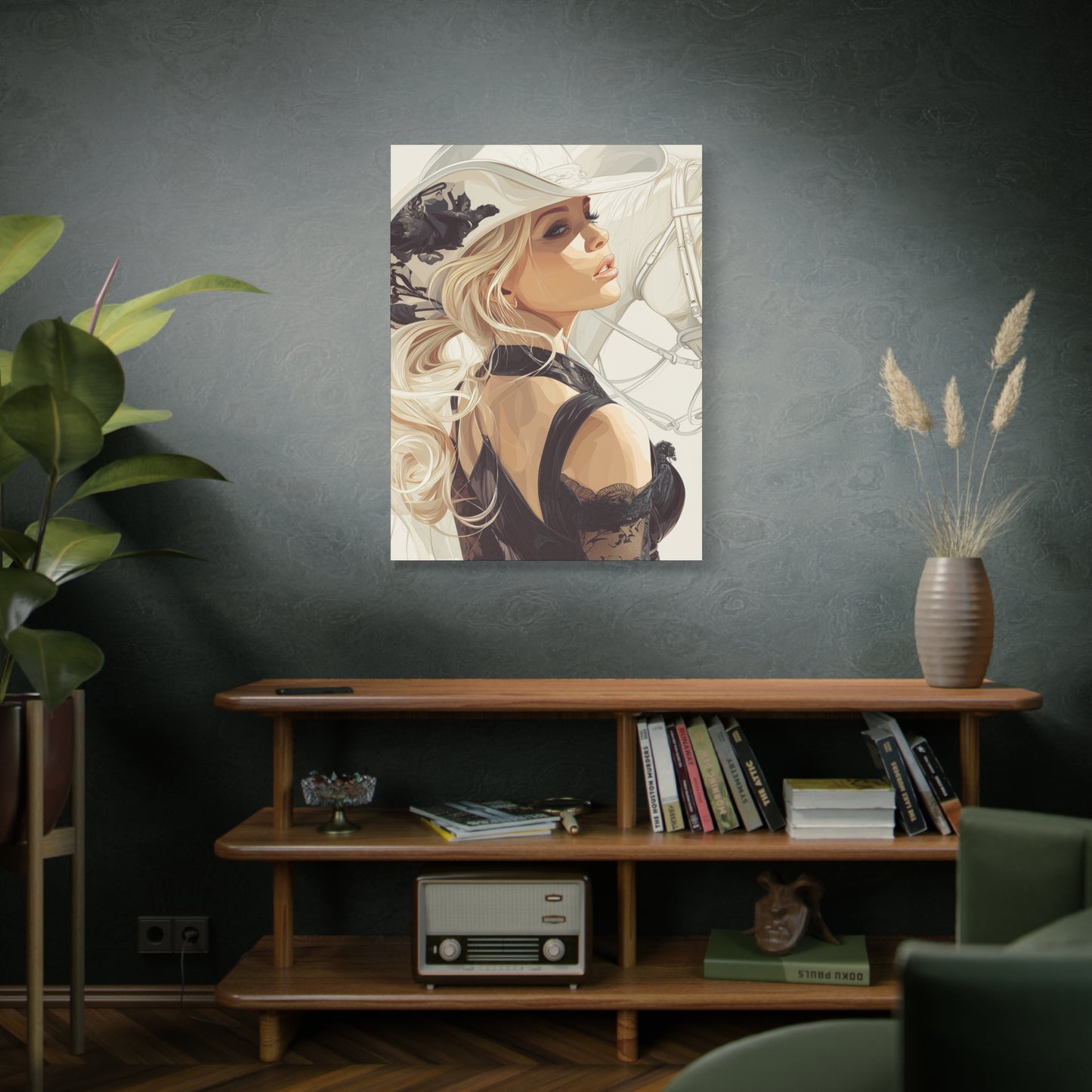 Gallery Wrapped Canvas, Wranglers and Wreckage Art Canvas, Erotic Pinup Art Canvas – Maisie