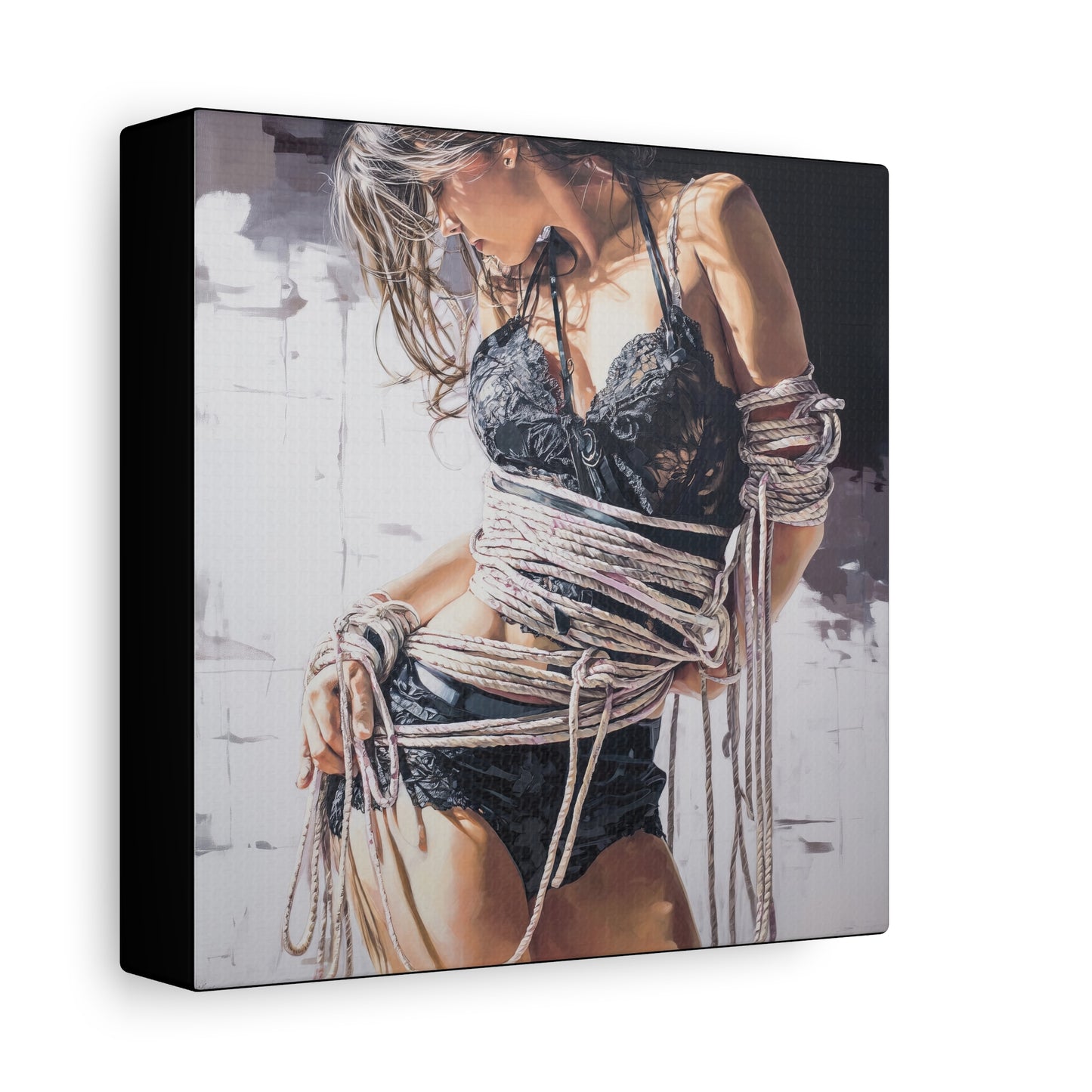 Gallery Wrapped Canvas, Ropes and Reverence Art Canvas, Erotic Shibari Art Canvas – Amara