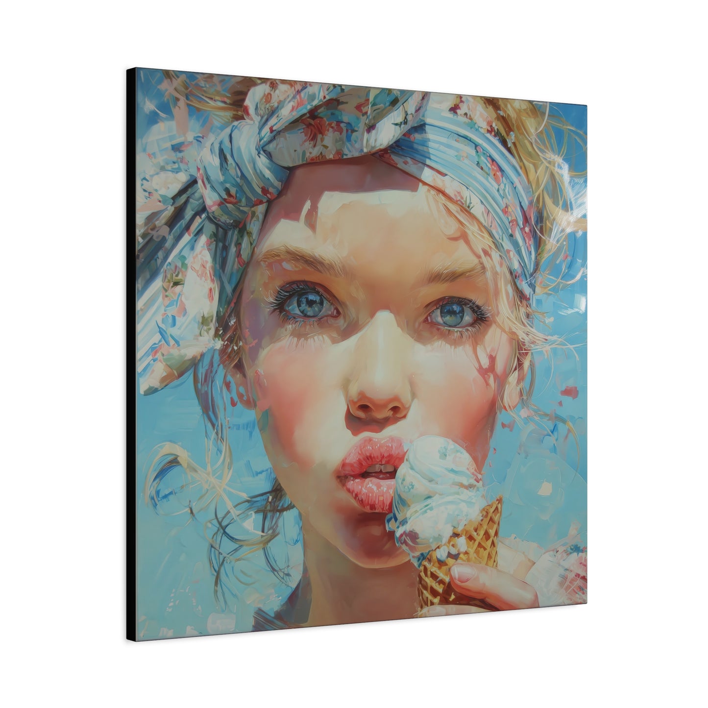 Gallery Wrapped Canvas, Sweet Summer Nostalgia, Sugar and Spice Art Canvas, Ice Cream Dreams Art – Honey