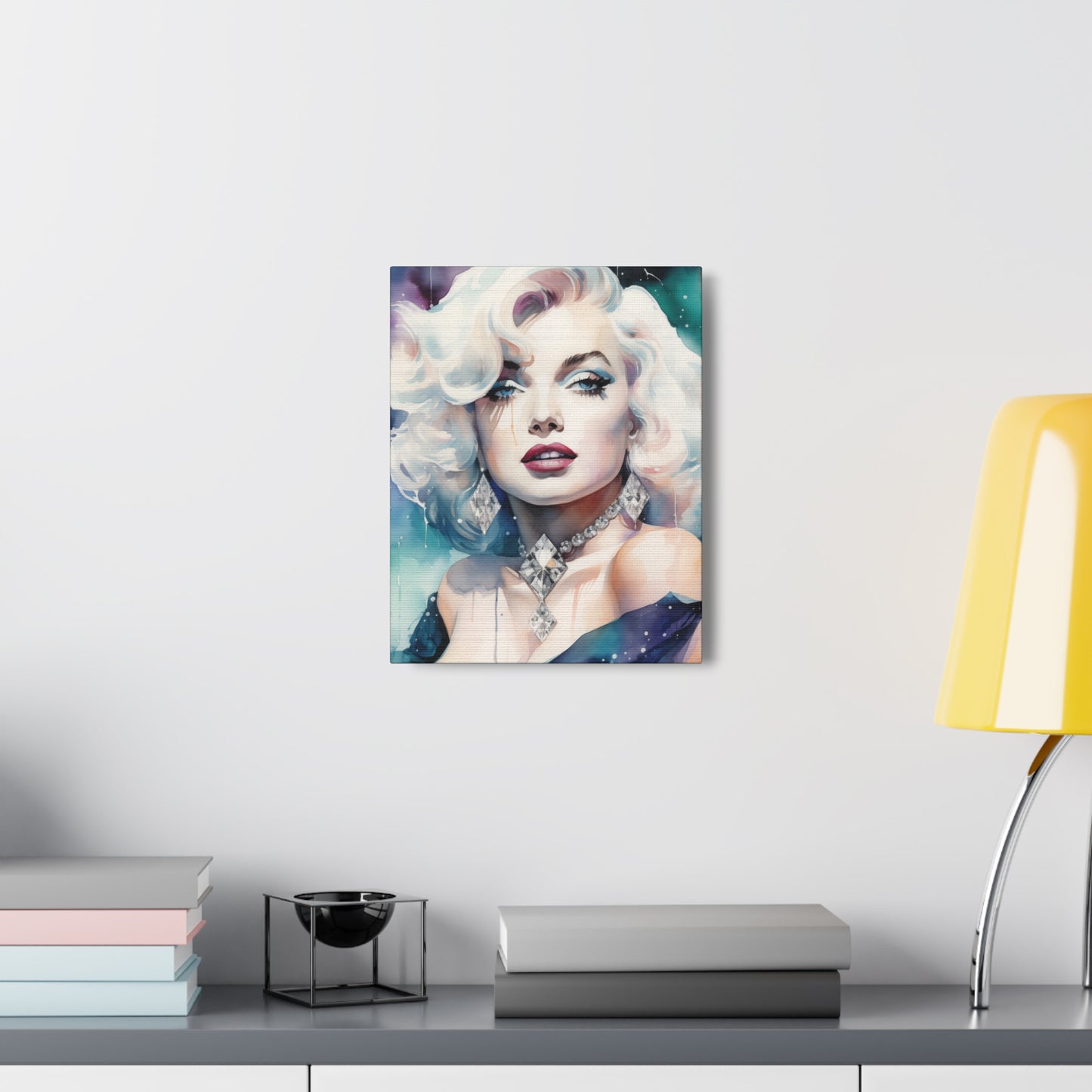 Canvas Wall Art, Gallery Wrapped Pop Art, Celebrity Wall Art – Marilyn Monroe - Diamonds
