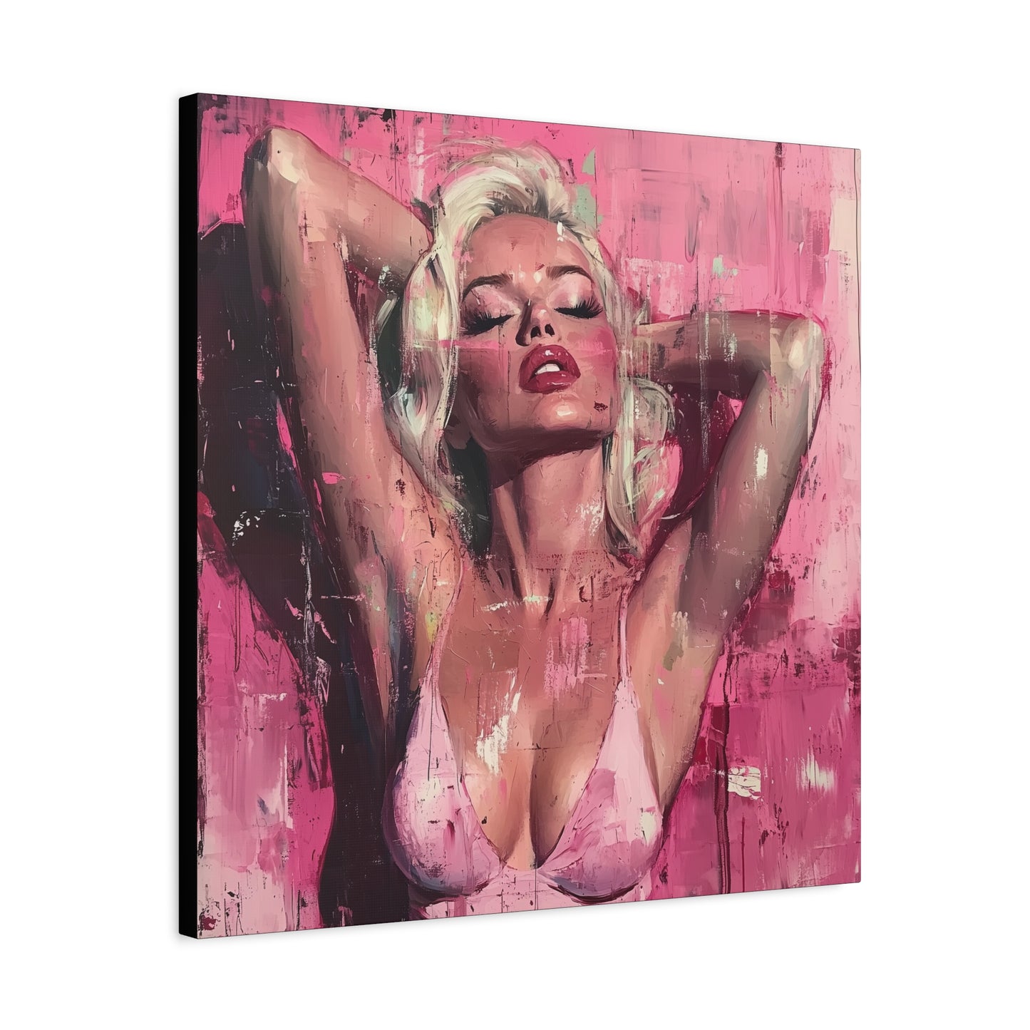Gallery Wrapped Canvas, Guilt and Grit Adult Art Canvas, Erotic Pinup Art Canvas – Roxie