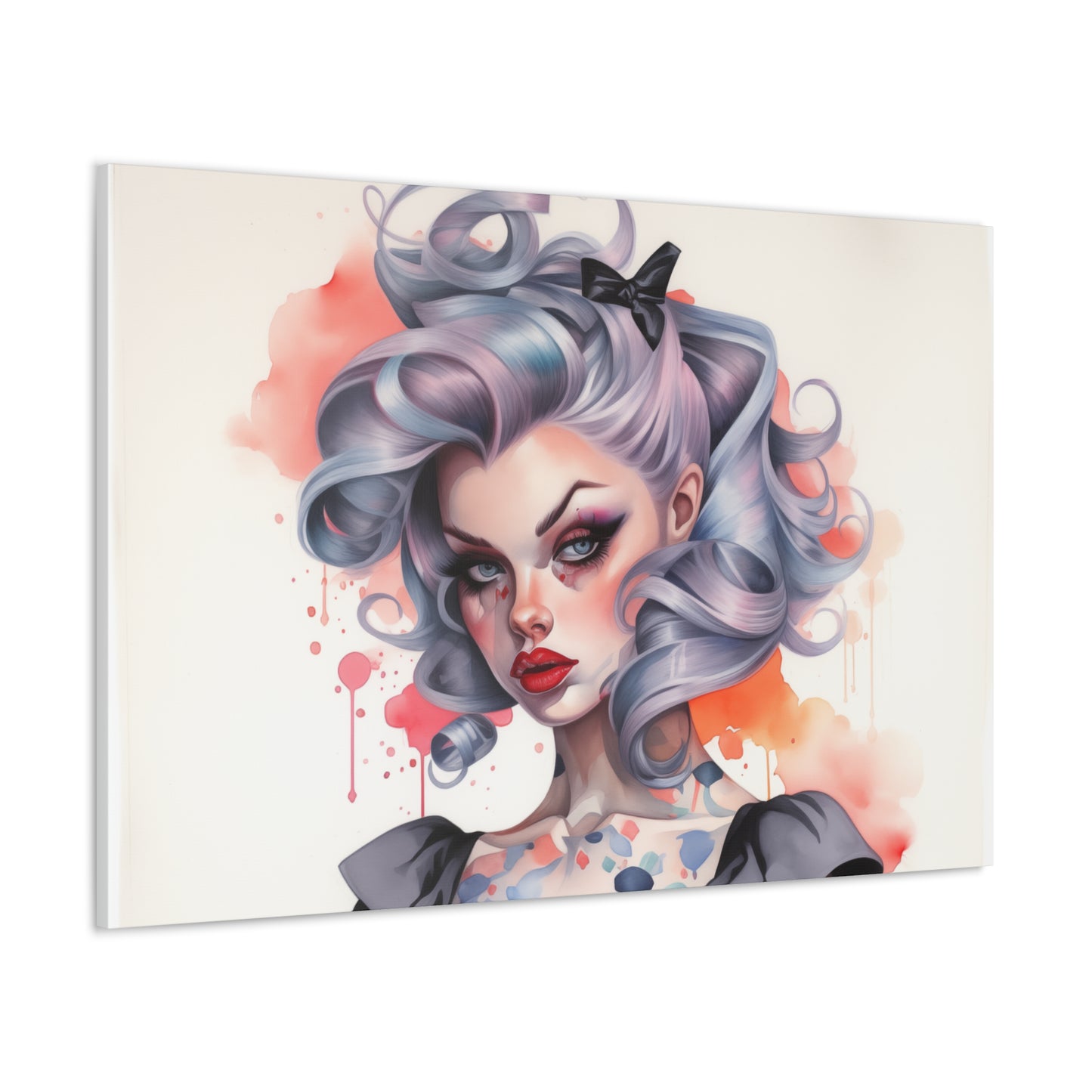 Gallery Wrapped Canvas, Edgy Tattooed Beauty, Urban Pop Art Canvas – Noelle