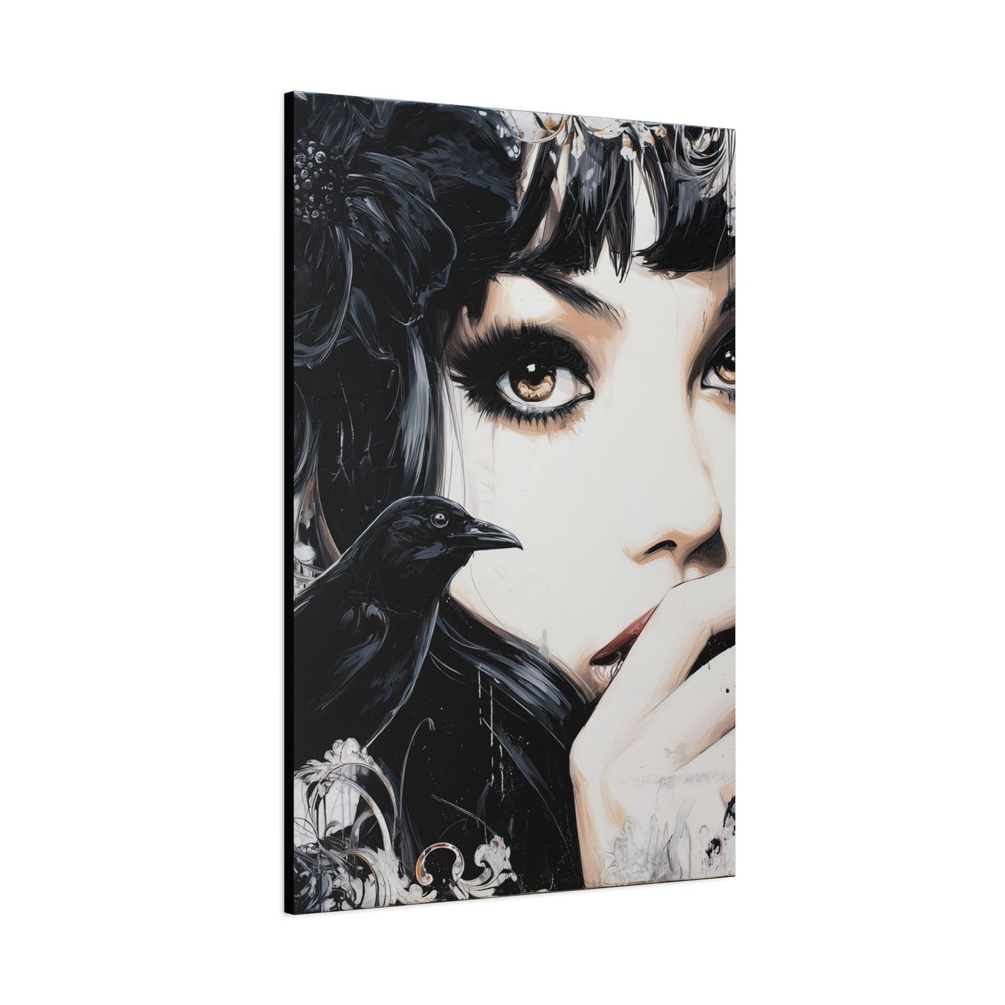 Gallery Wrapped Canvas, Myth and Bones Gothic Art Canvas, Dark Muse Canvas - Sable