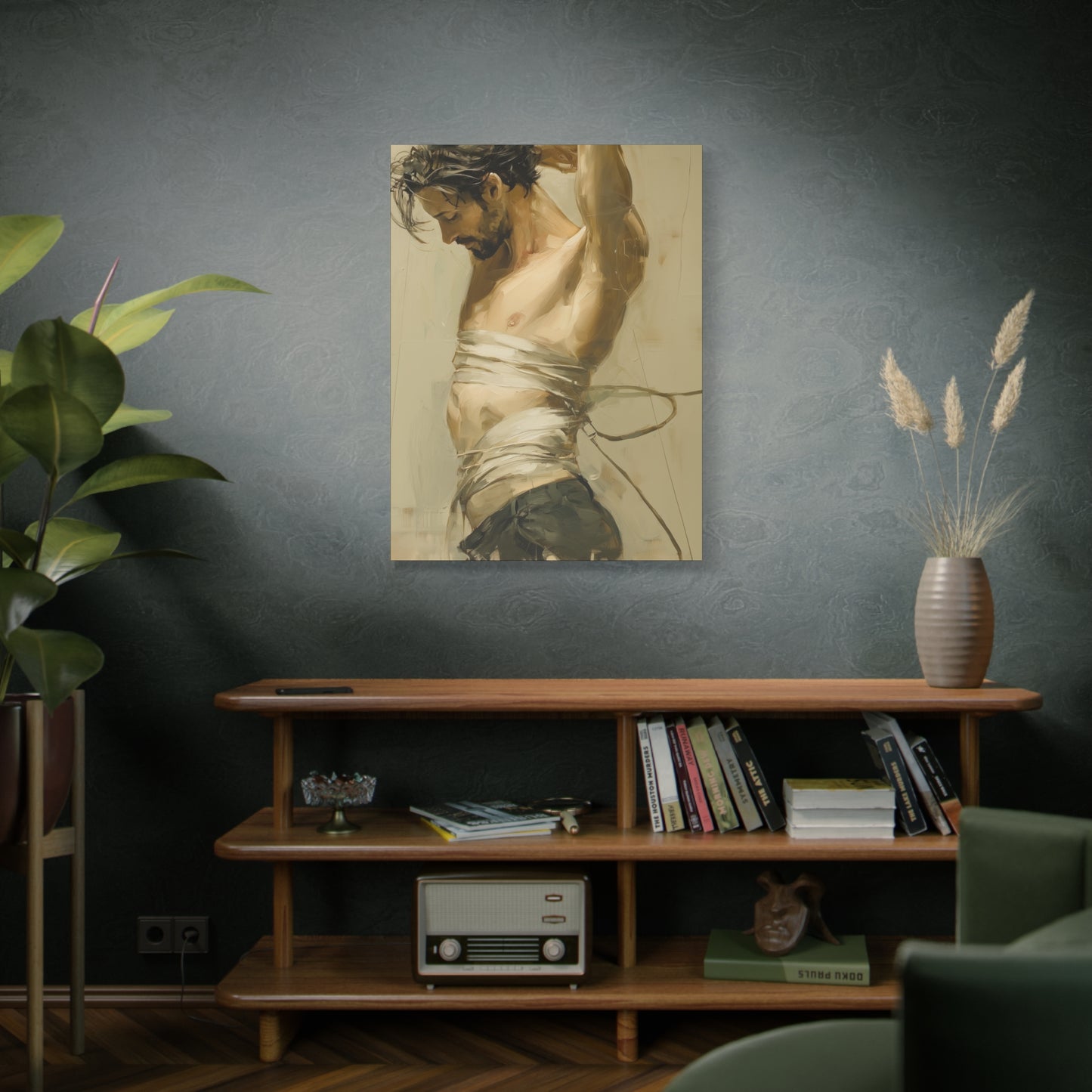 Gallery Wrapped Canvas, Ropes and Reverence Art Canvas, Erotic Shibari Art Canvas – Dante