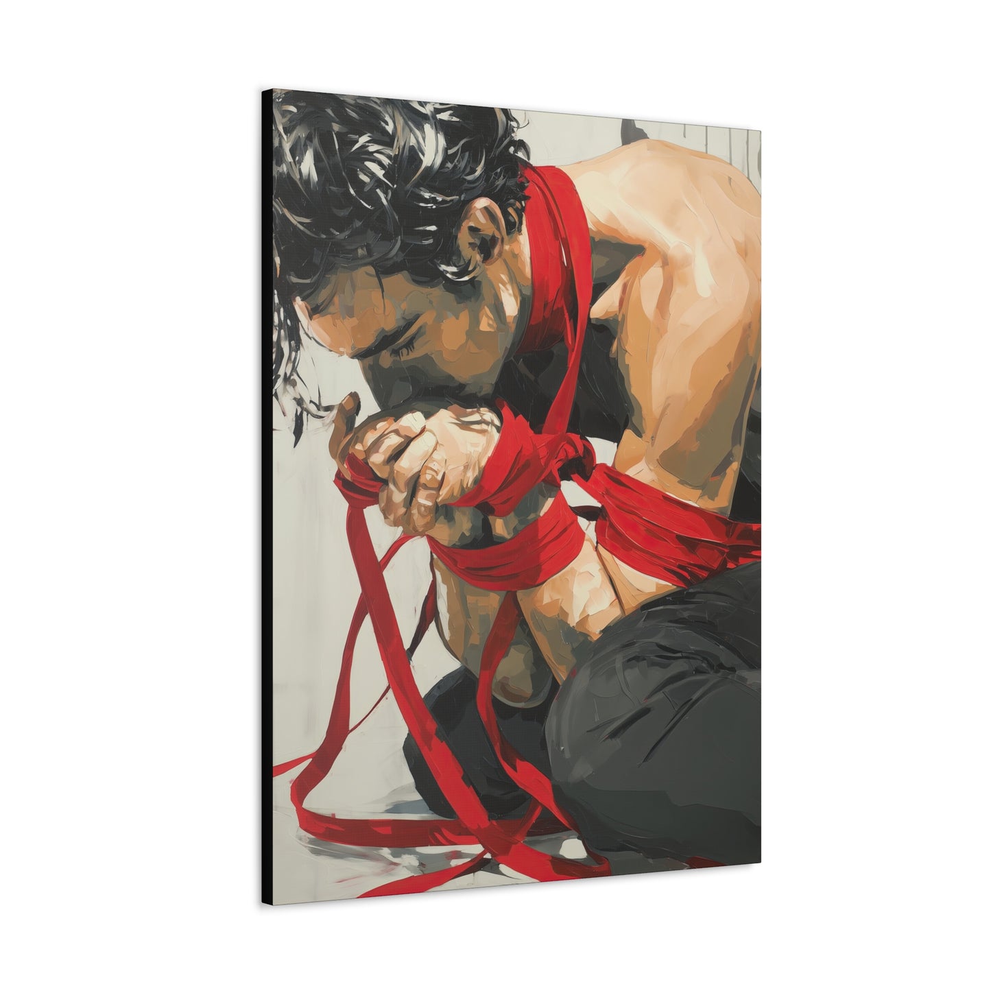 Gallery Wrapped Canvas, Ropes and Reverence Art Canvas, Erotic Shibari Art Canvas – Theo
