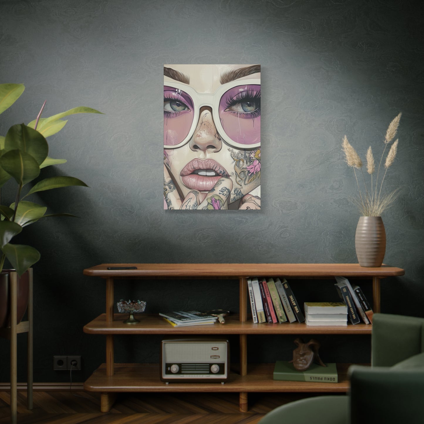 Canvas Gallery Wrap, Ladies in Lenses Wall Art, Abstract Femme Girl Art - Heather