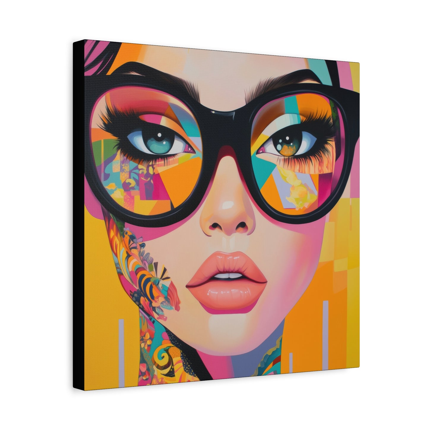 Canvas Gallery Wrap, Ladies in Lenses Wall Art, Abstract Femme Girl Art - Sabrina