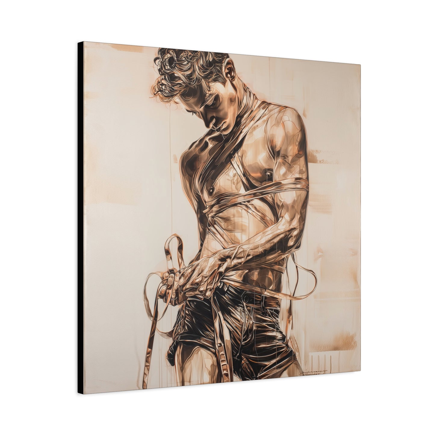 Gallery Wrapped Canvas, Ropes and Reverence Art Canvas, Erotic Shibari Art Canvas – Orion