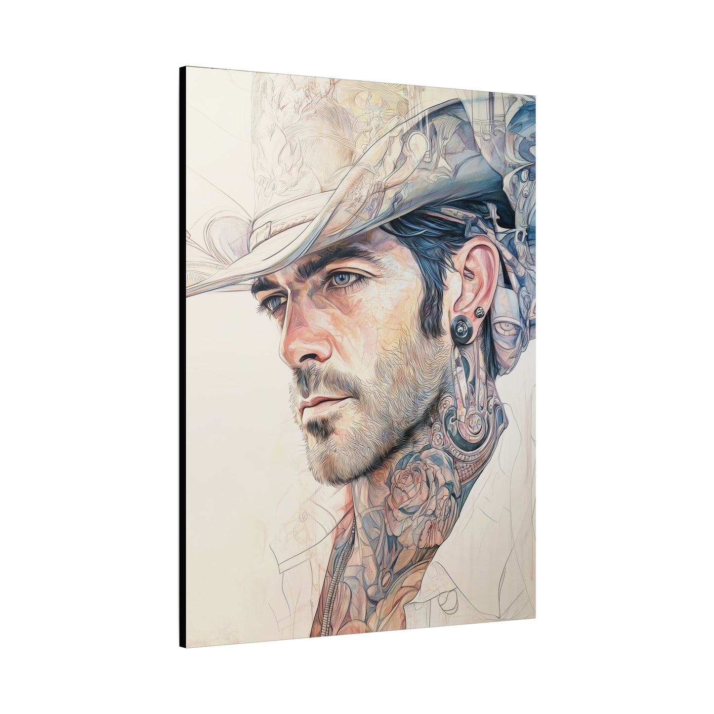 Gallery Wrapped Canvas, Wranglers and Wreckage Art Canvas, Erotic Pinup Art Canvas – Buck