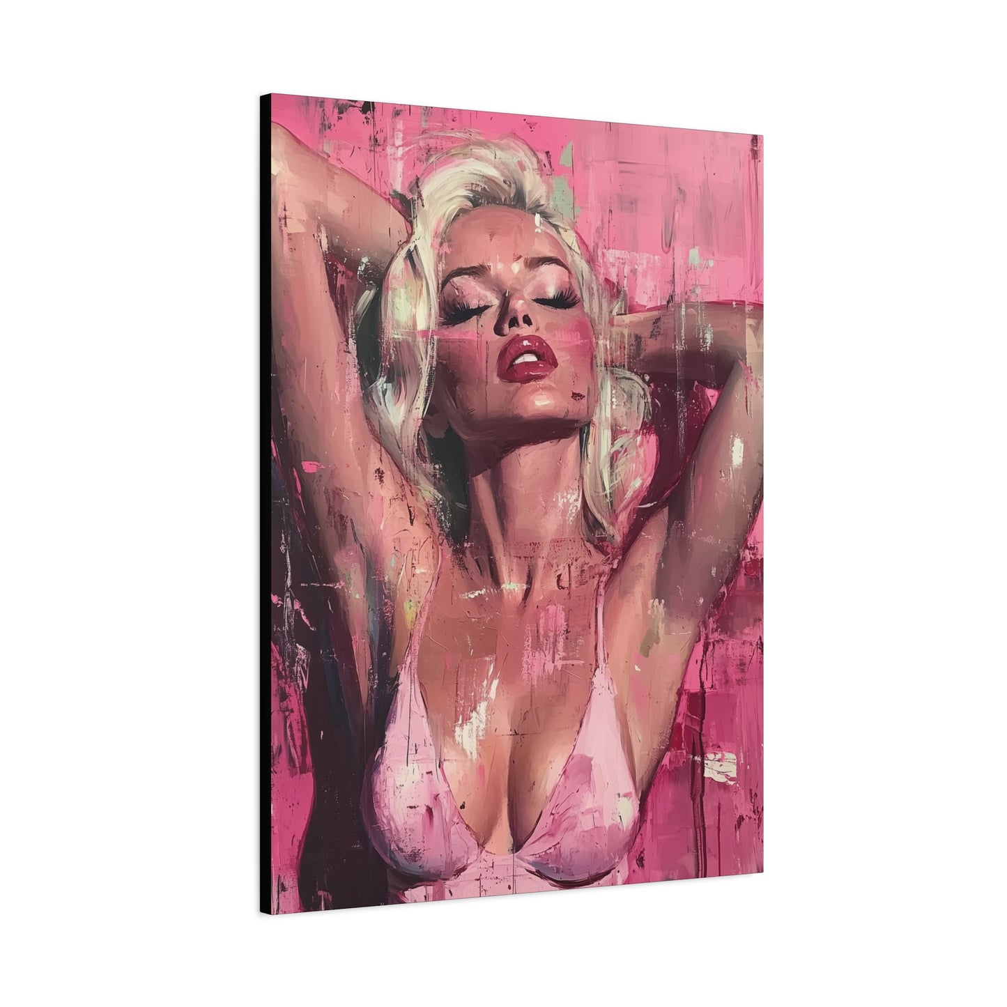 Gallery Wrapped Canvas, Guilt and Grit Adult Art Canvas, Erotic Pinup Art Canvas – Roxie