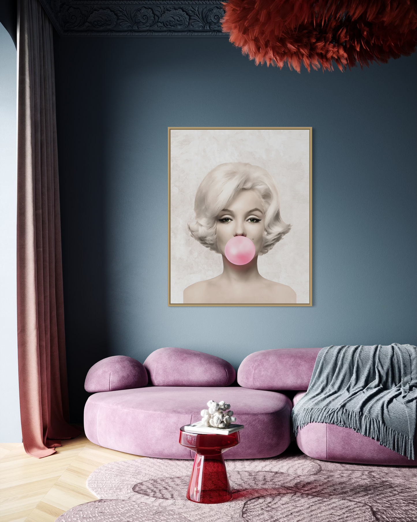Gallery Wrapped Canvas, Marilyn Monroe Art Canvas, Celebrity Diva Art Canvas – Marilyn Monroe Bubblegum