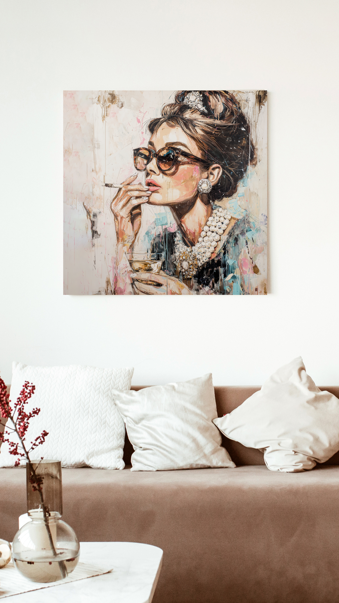 Gallery Wrapped Canvas, The Diva Project Art Canvas, Pinup Art Canvas – Audrey Hepburn - TWO