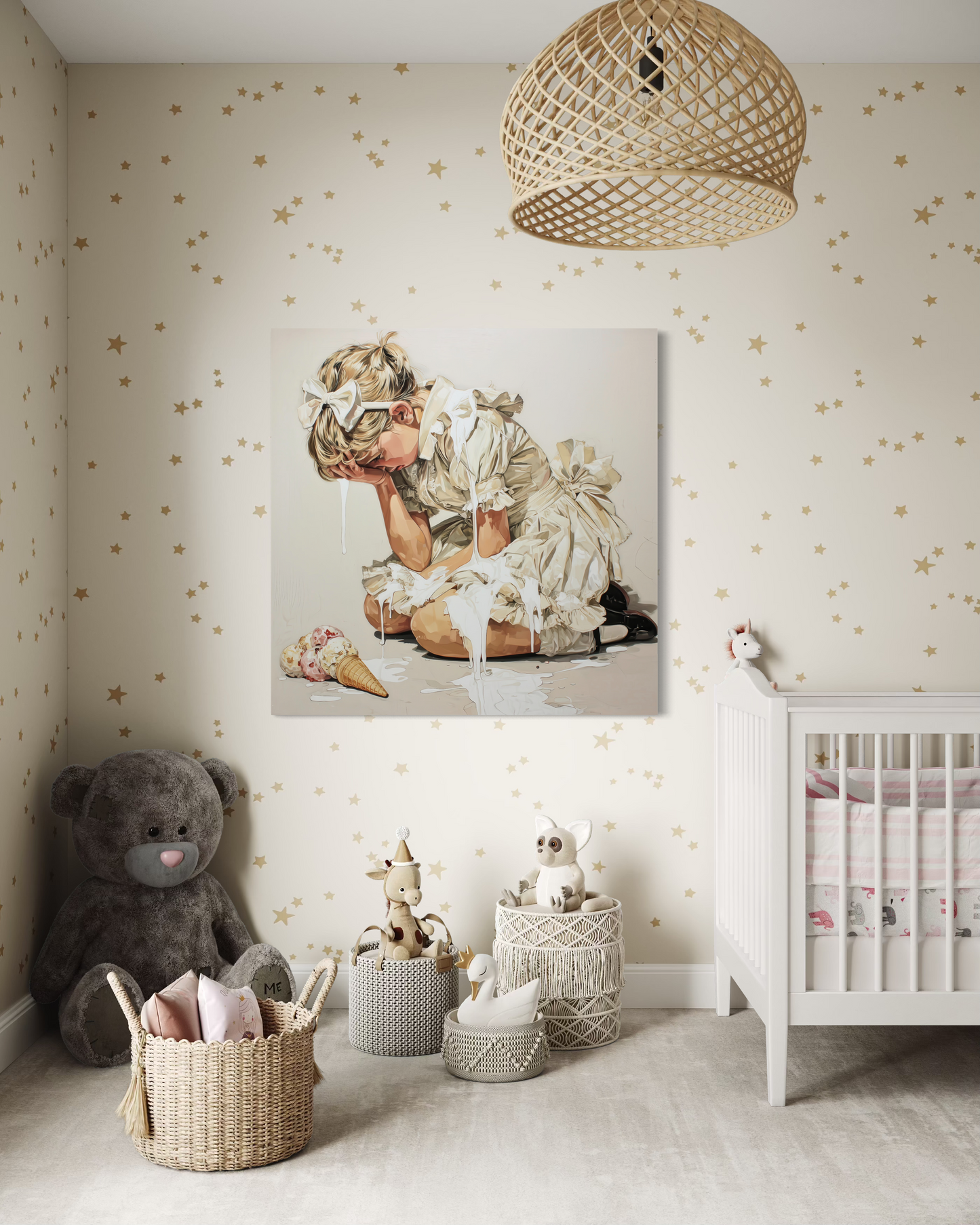 Gallery Wrapped Canvas, Sweet Summer Nostalgia, Sugar and Spice Art Canvas, Ice Cream Dreams Art – Clara
