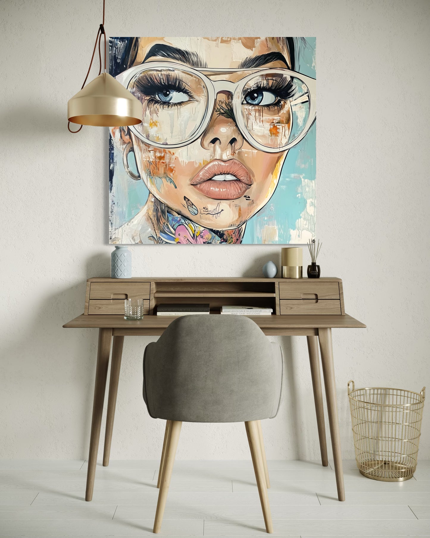 Canvas Gallery Wrap, Ladies in Lenses Wall Art, Abstract Femme Girl Art - Sabine