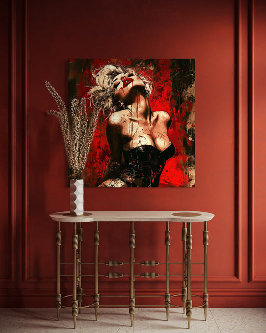 Gallery Wrapped Canvas, Guilt and Grit Adult Art Canvas, Erotic Pinup Art Canvas – Tabitha