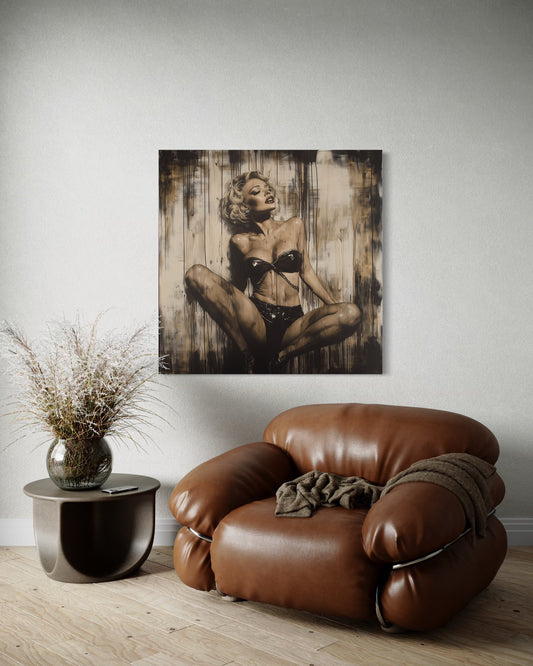 Gallery Wrapped Canvas, Guilt and Grit Adult Art Canvas, Erotic Pinup Art Canvas – Calista