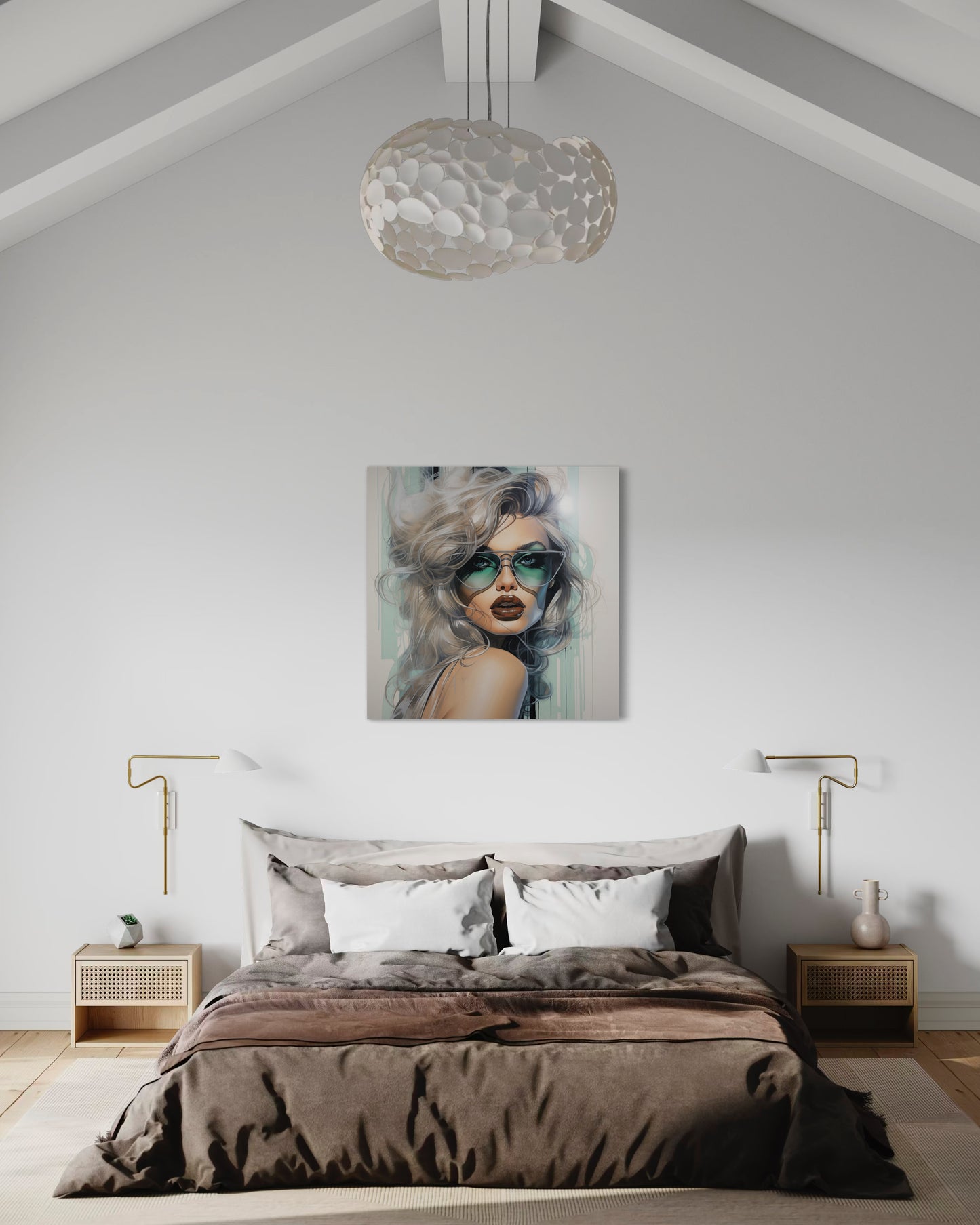 Canvas Gallery Wrapped High-Fashion Wall Art, Stylish Decor, Retro Femme Doll Pop Art – Natasha