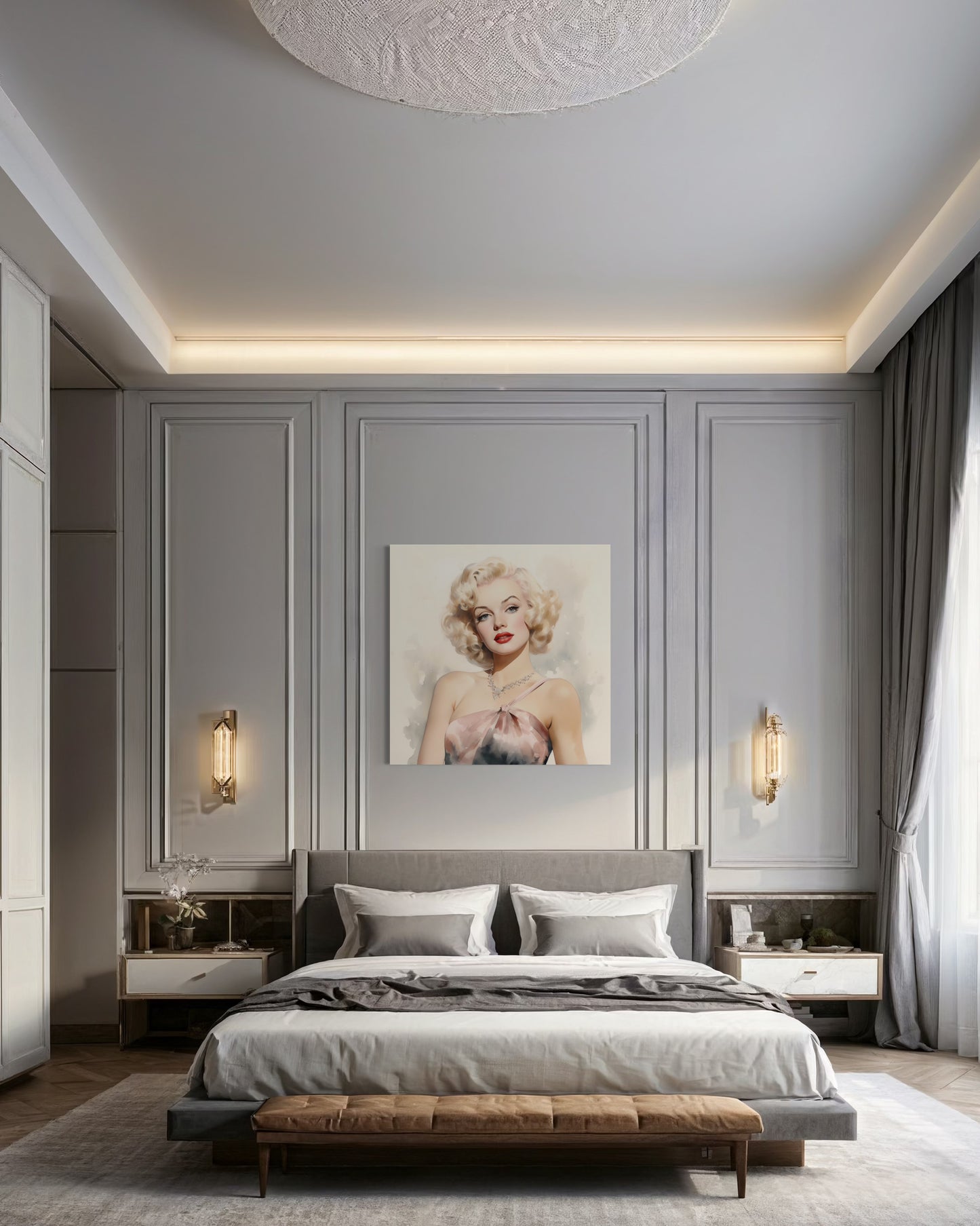 Canvas Wall Art, Gallery Wrapped Pop Art, Celebrity Wall Art – Marilyn Monroe - Pink