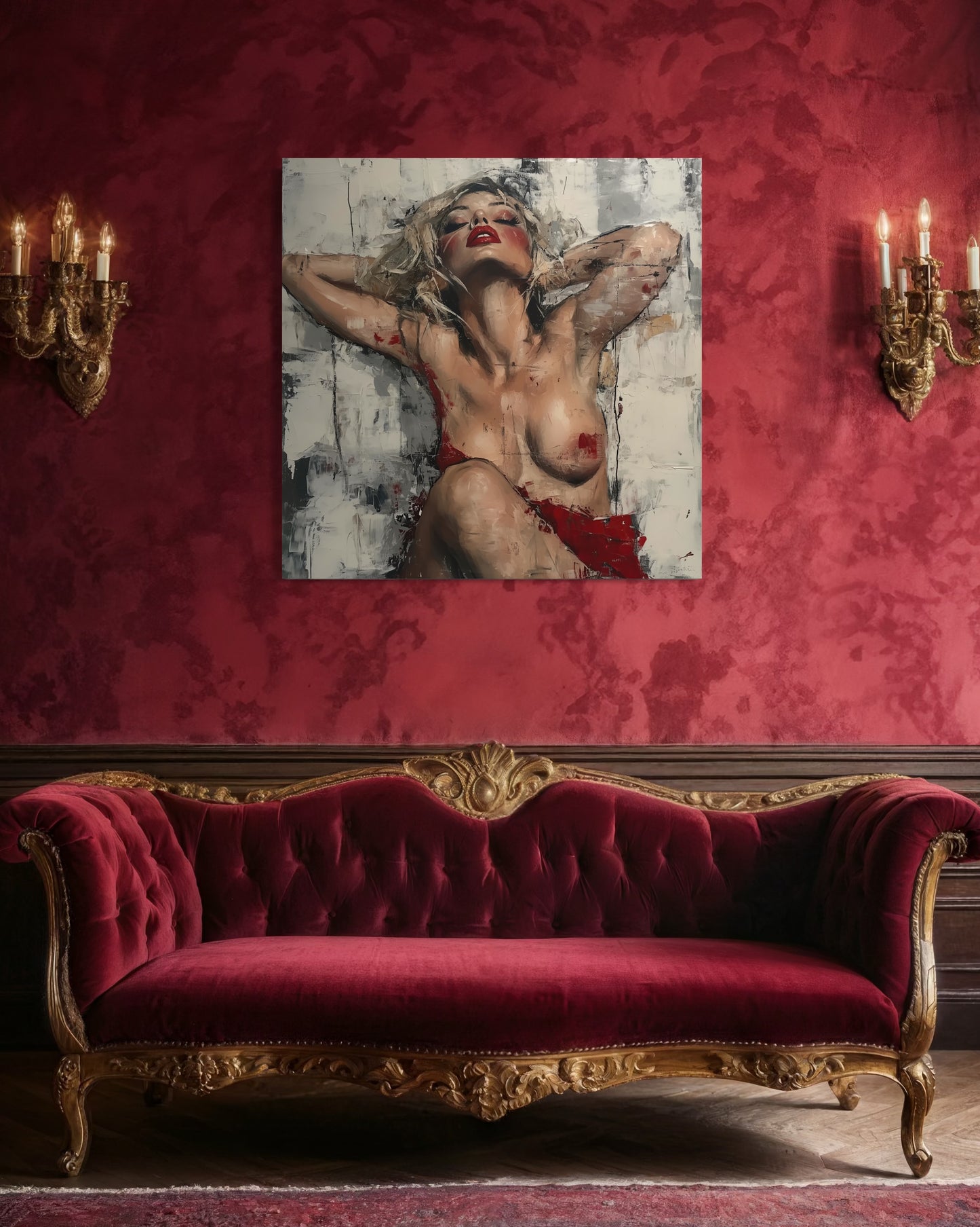 Gallery Wrapped Canvas, Guilt and Grit Adult Art Canvas, Erotic Pinup Art Canvas – Seraphine