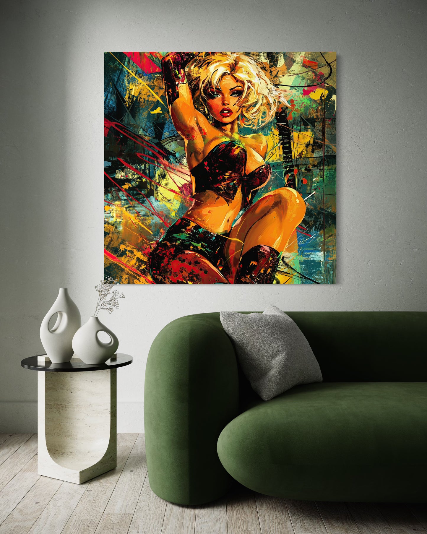 Gallery Wrapped Canvas, Guilt and Grit Adult Art Canvas, Erotic Pinup Art Canvas – Robin