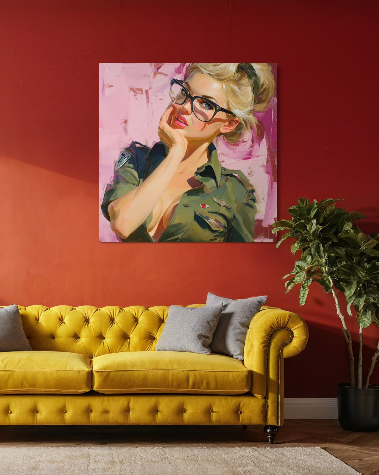 Gallery Wrapped Canvas, Liberty and Lace Art Canvas, Erotic Pinup Art Canvas – Roxanne