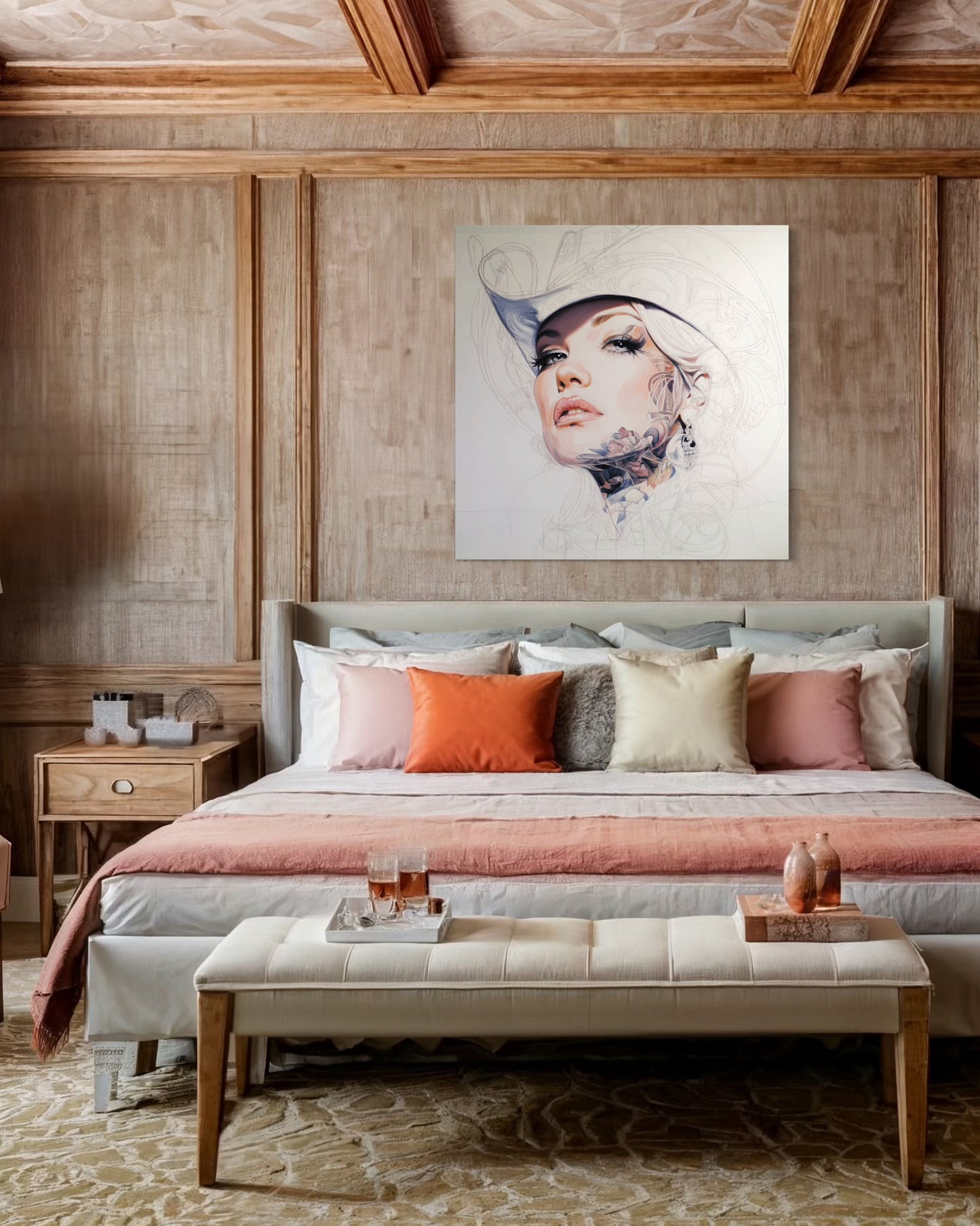 Gallery Wrapped Canvas, Wranglers and Wreckage Art Canvas, Erotic Pinup Art Canvas – Roxy
