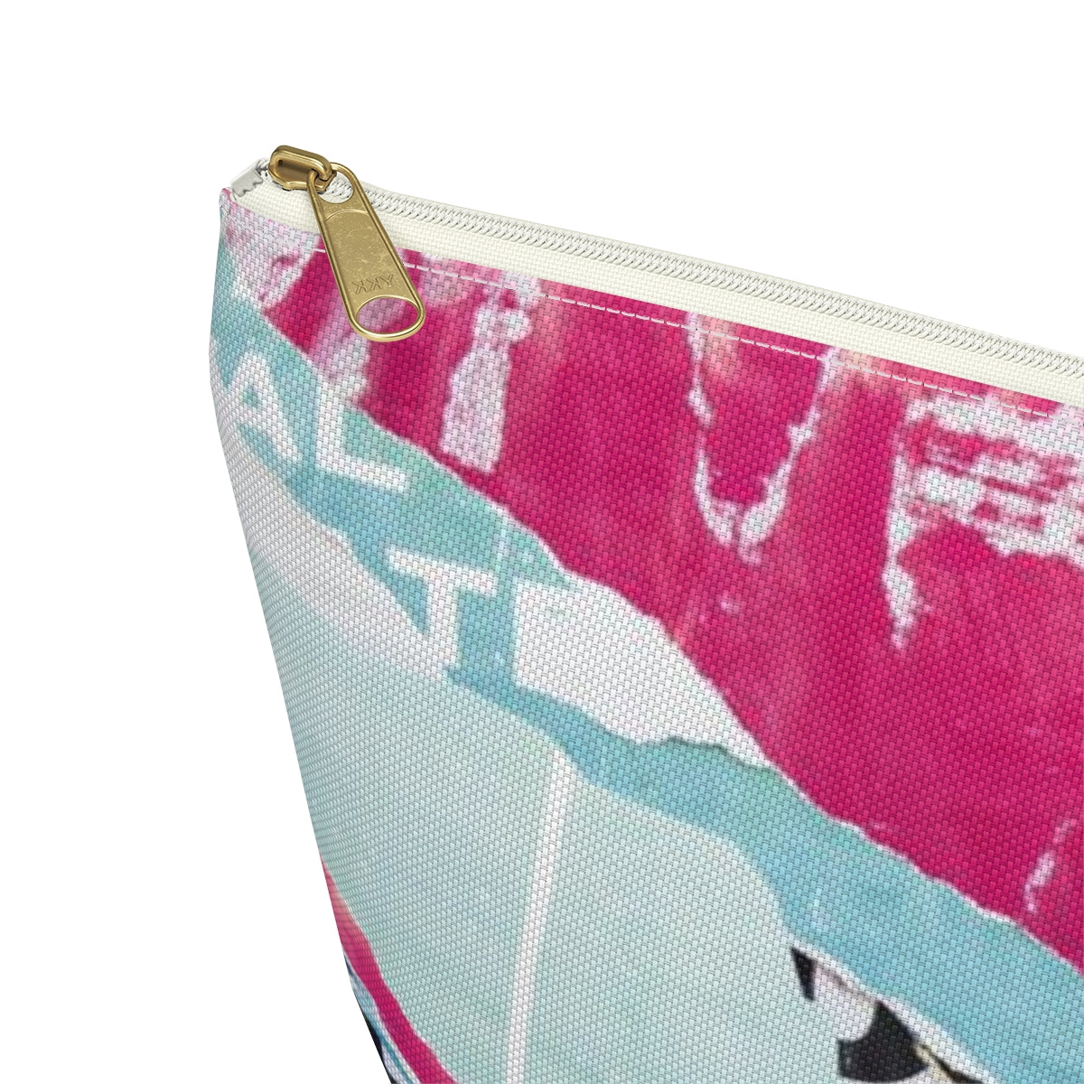 Abstract Cosmetic Pouch w T-bottom, Accessory Pouch, Pink and Blue, Abstract Poster