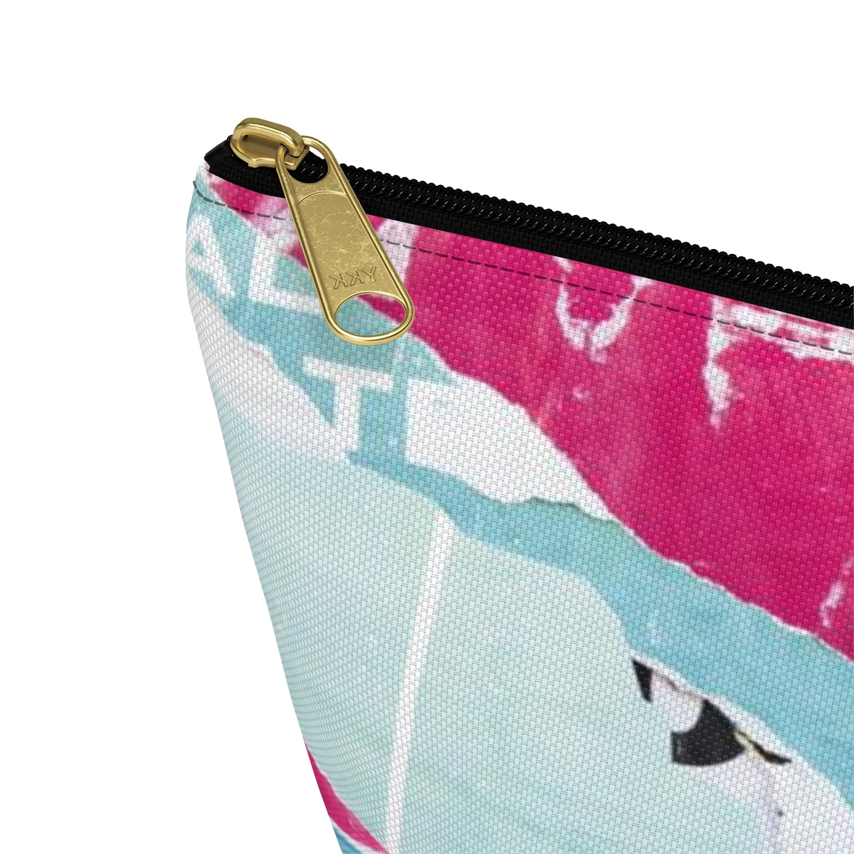 Abstract Cosmetic Pouch w T-bottom, Accessory Pouch, Pink and Blue, Abstract Poster