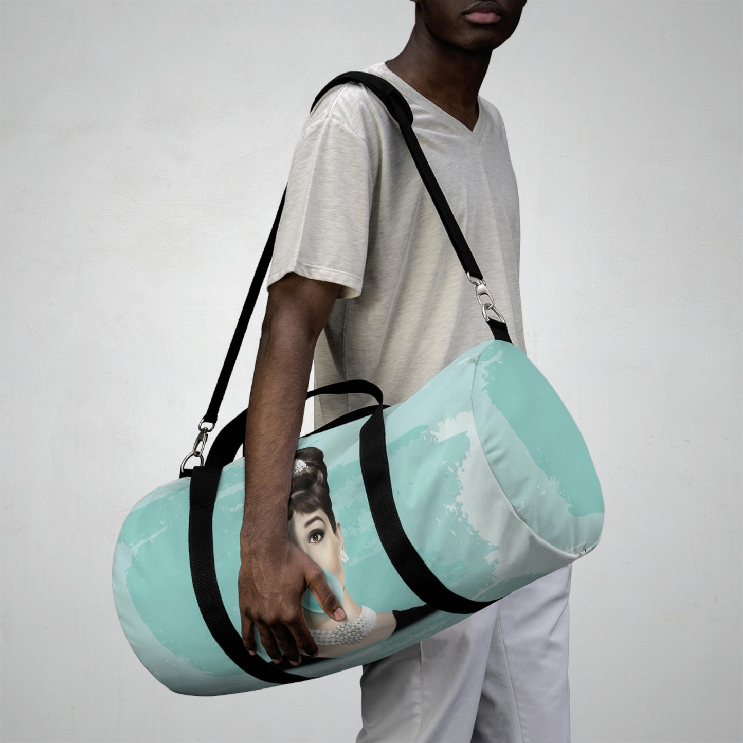 Audrey Hepburn Duffel Bag - Blue Bubblegum