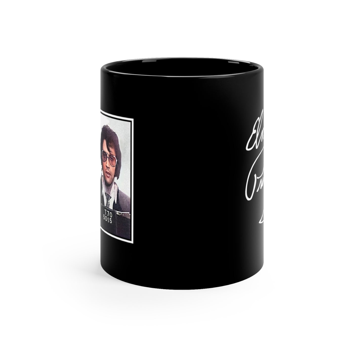 Elvis Presley Mugshot Mug - 11oz Black - Elvis Presley Autograph Mug