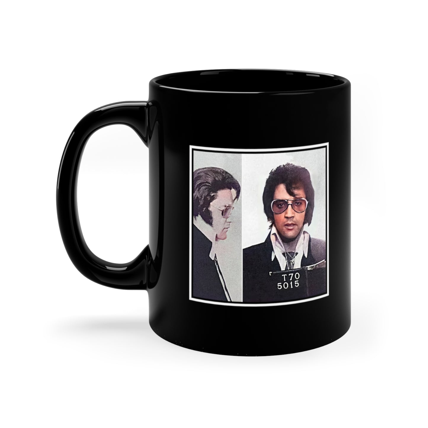 Elvis Presley Mugshot Mug - 11oz Black - Elvis Presley Autograph Mug