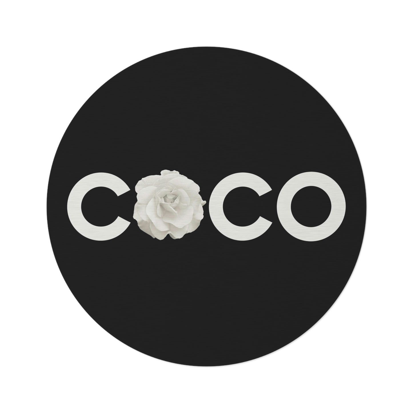 COCO Rose Round Chenille Floor Mat - 60 Inch Round Rug - Custom and Personalized Rug