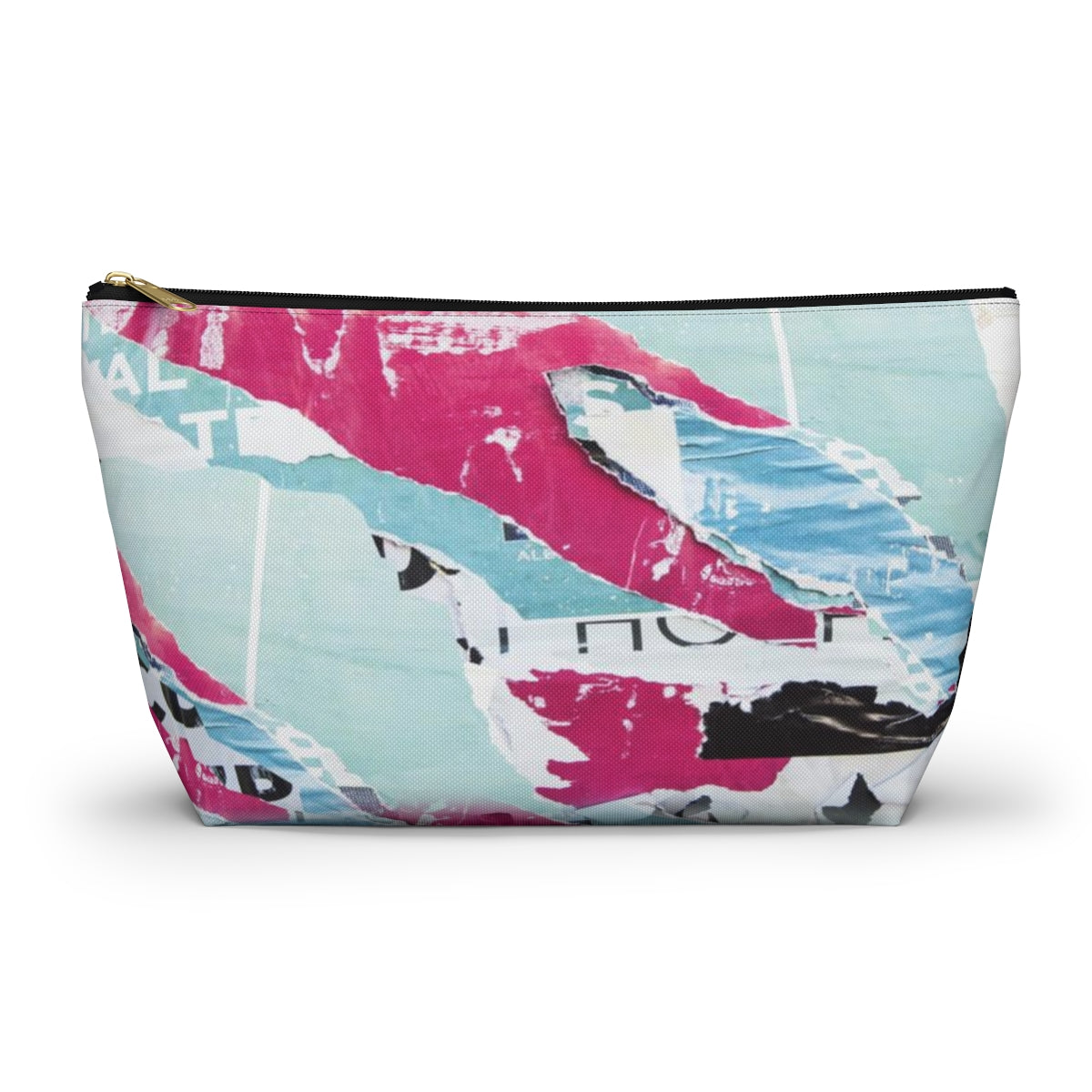 Abstract Cosmetic Pouch w T-bottom, Accessory Pouch, Pink and Blue, Abstract Poster