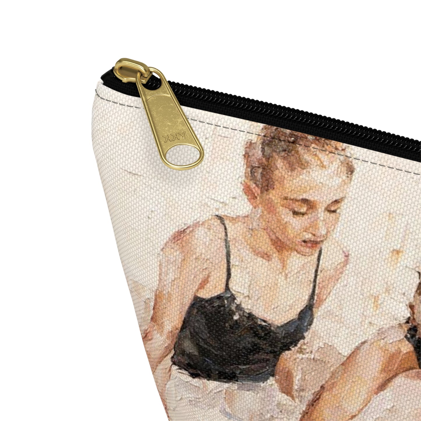 Ballet Cosmetic Pouch w T-bottom, Accessory Pouch - Ballerina Sisters Oil Painting