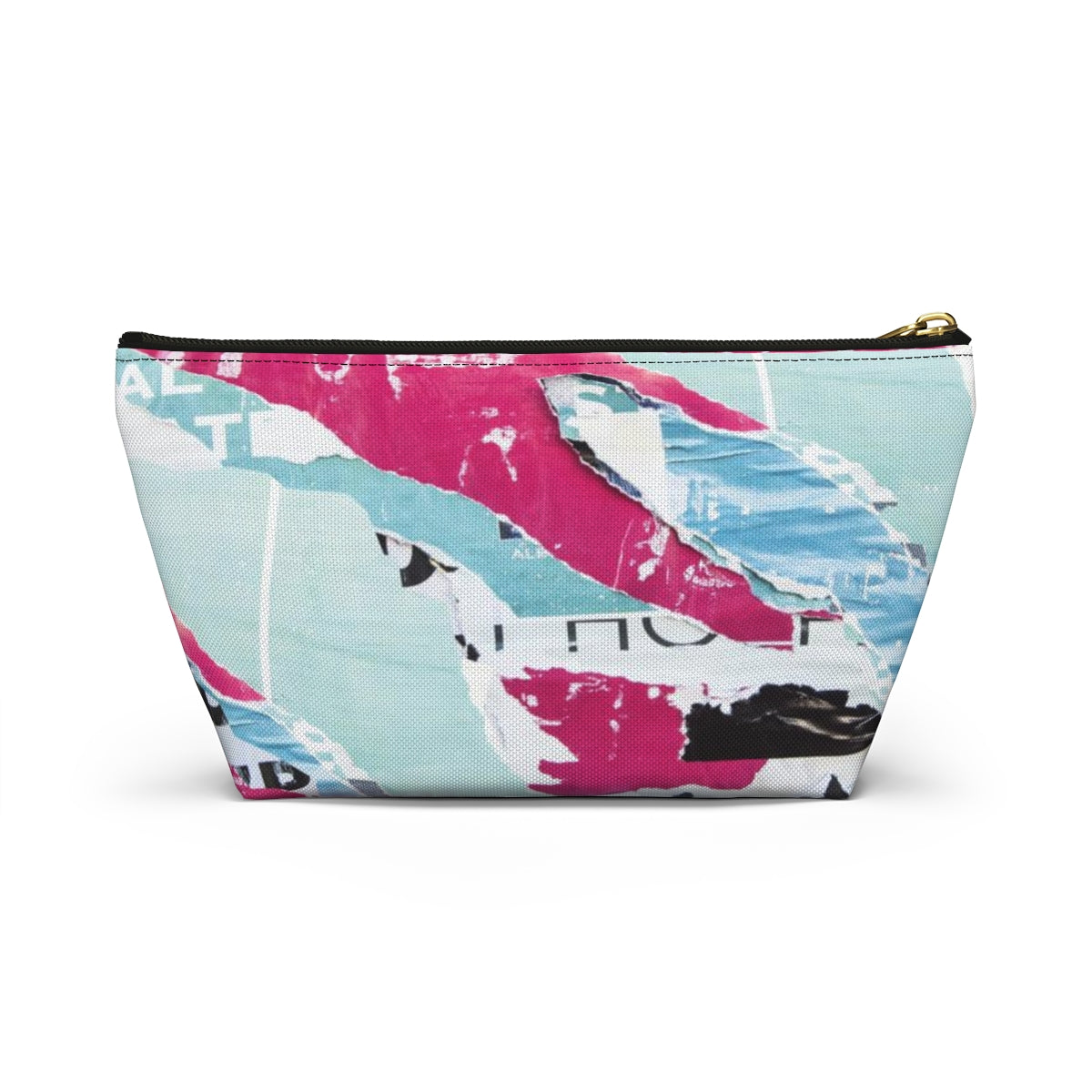 Abstract Cosmetic Pouch w T-bottom, Accessory Pouch, Pink and Blue, Abstract Poster