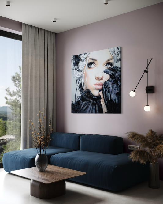 Gallery Wrapped Canvas, Myth and Bones Gothic Art Canvas, Dark Muse Canvas - Harlow