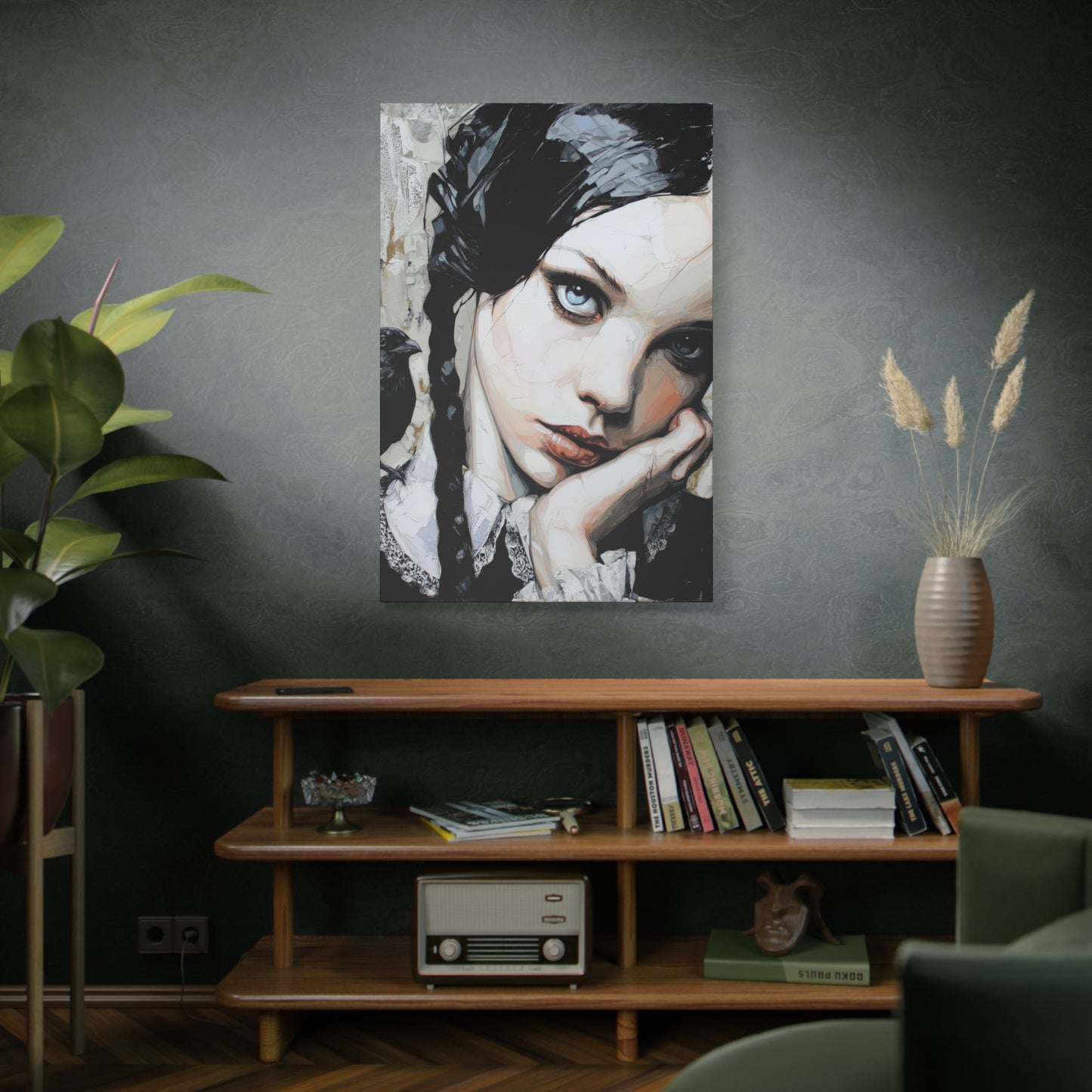 Gallery Wrapped Canvas, Myth and Bones Gothic Art Canvas, Dark Muse Canvas - Wendy