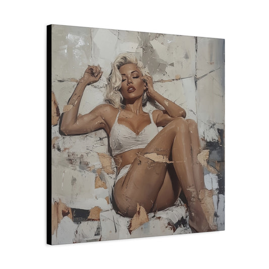 Gallery Wrapped Canvas, Guilt and Grit Adult Art Canvas, Erotic Pinup Art Canvas – Dahliana