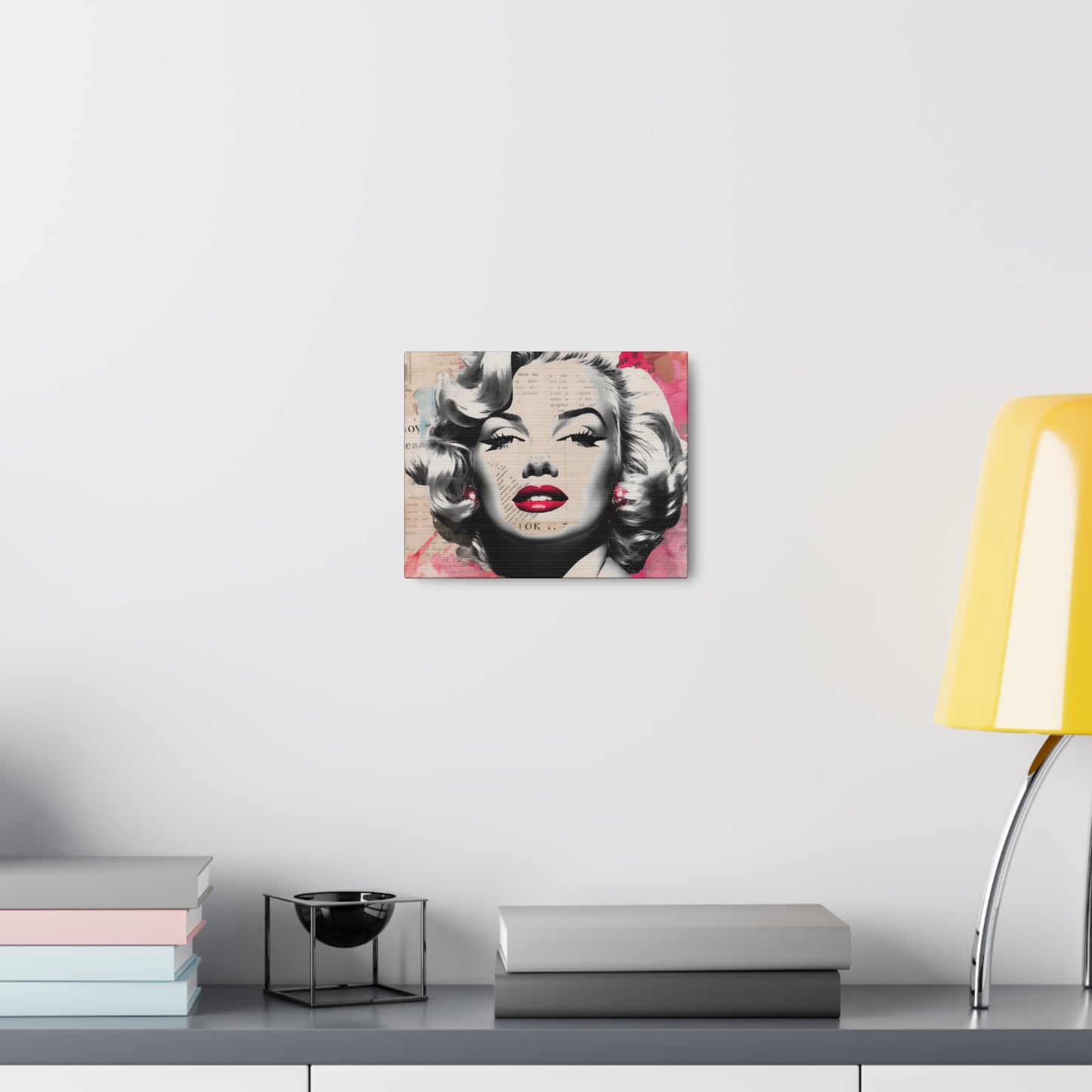 Canvas Wall Art, Gallery Wrapped Pop Art, Celebrity Wall Art – Marilyn Monroe - Newsprint