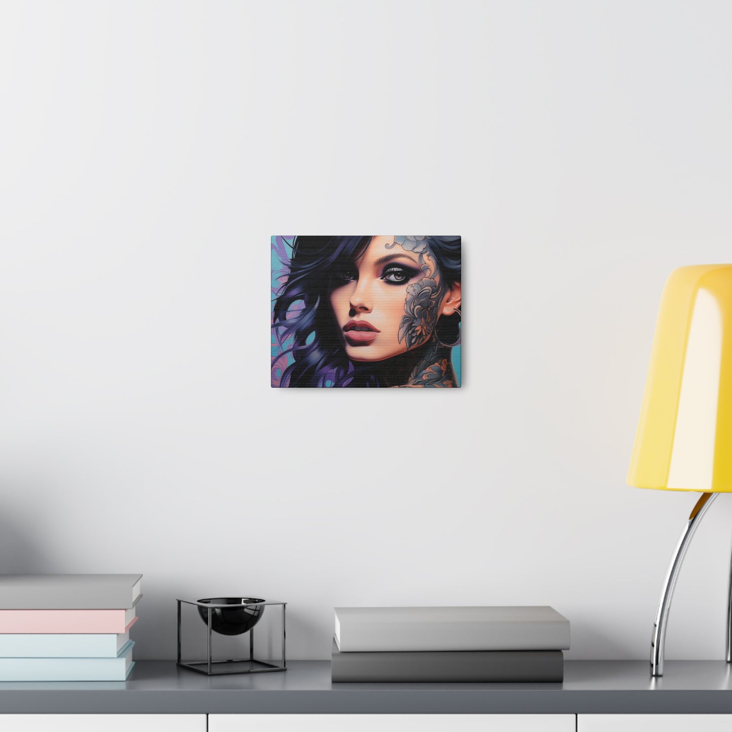 Gallery Wrapped Canvas, Edgy Tattooed Beauty, Urban Pop Art Canvas – Dominique