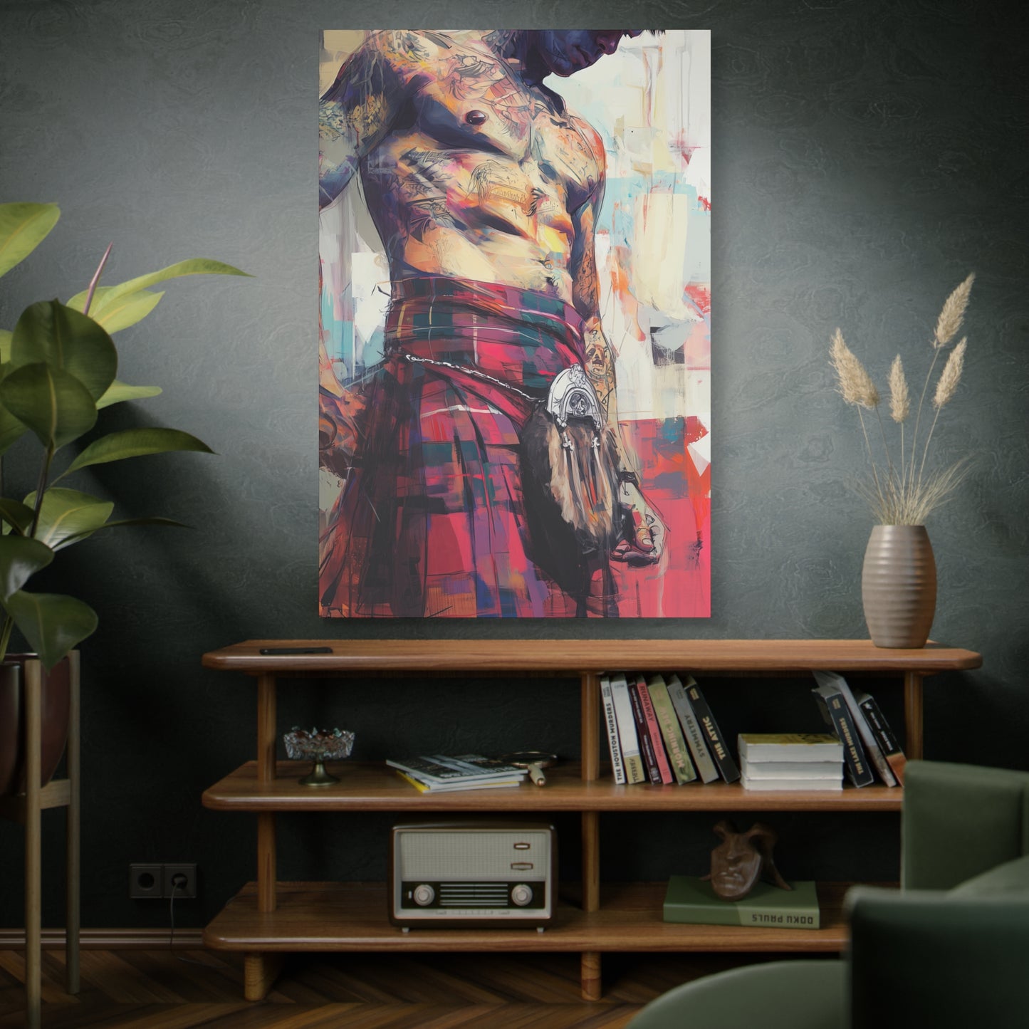 Gallery Wrapped Canvas, Kilts and Carnage Art Canvas, Erotic Pinup Art Canvas – Angus