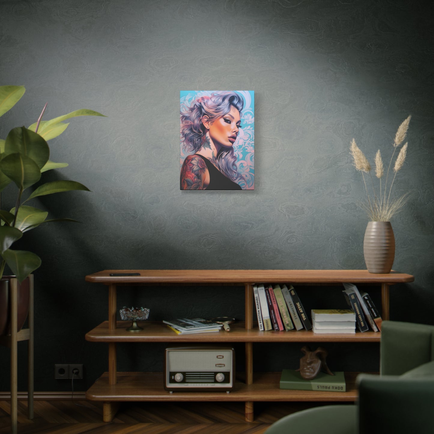 Gallery Wrapped Canvas, Edgy Tattooed Beauty, Urban Pop Art Canvas – Arabella