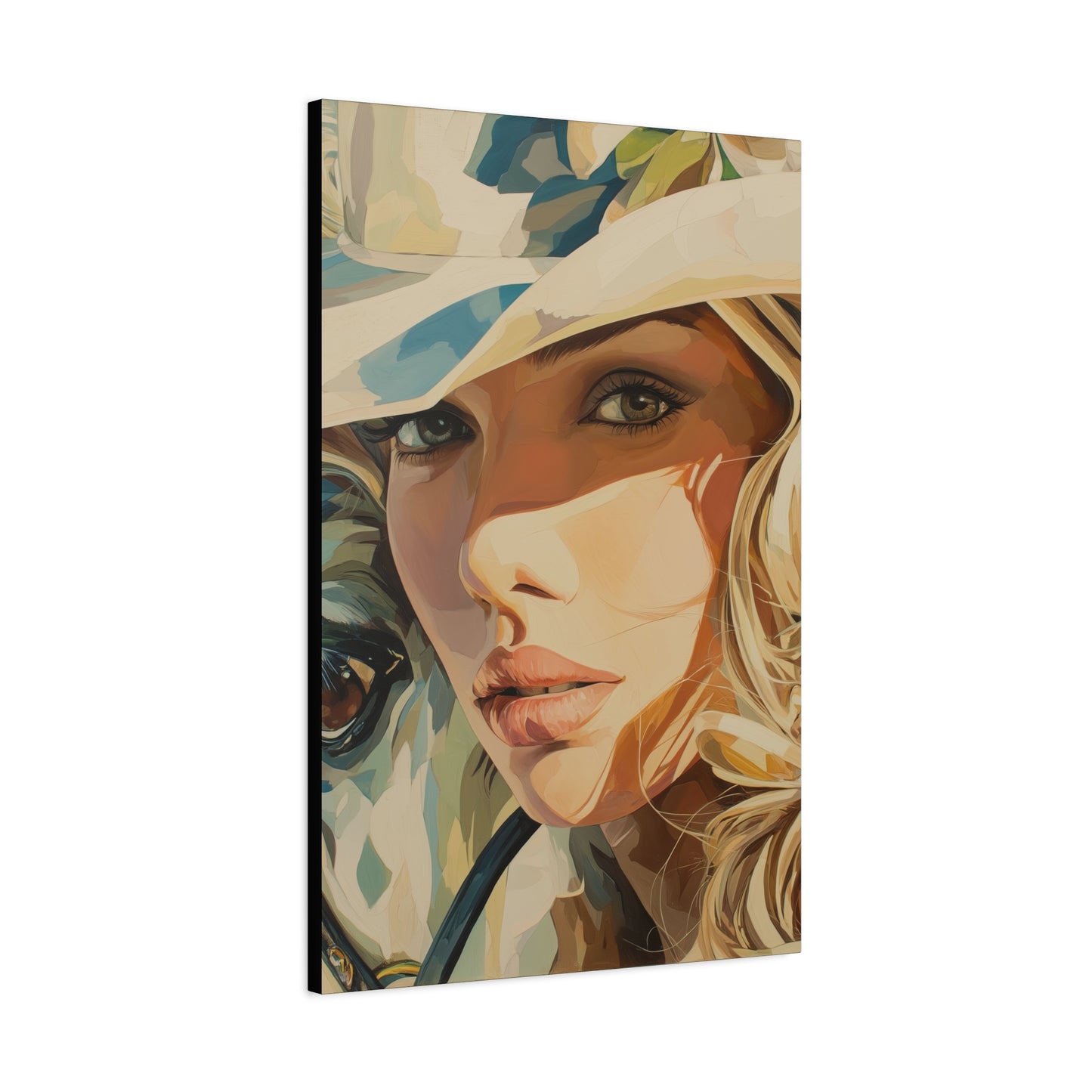 Gallery Wrapped Canvas, Wranglers and Wreckage Art Canvas, Erotic Pinup Art Canvas – Belle