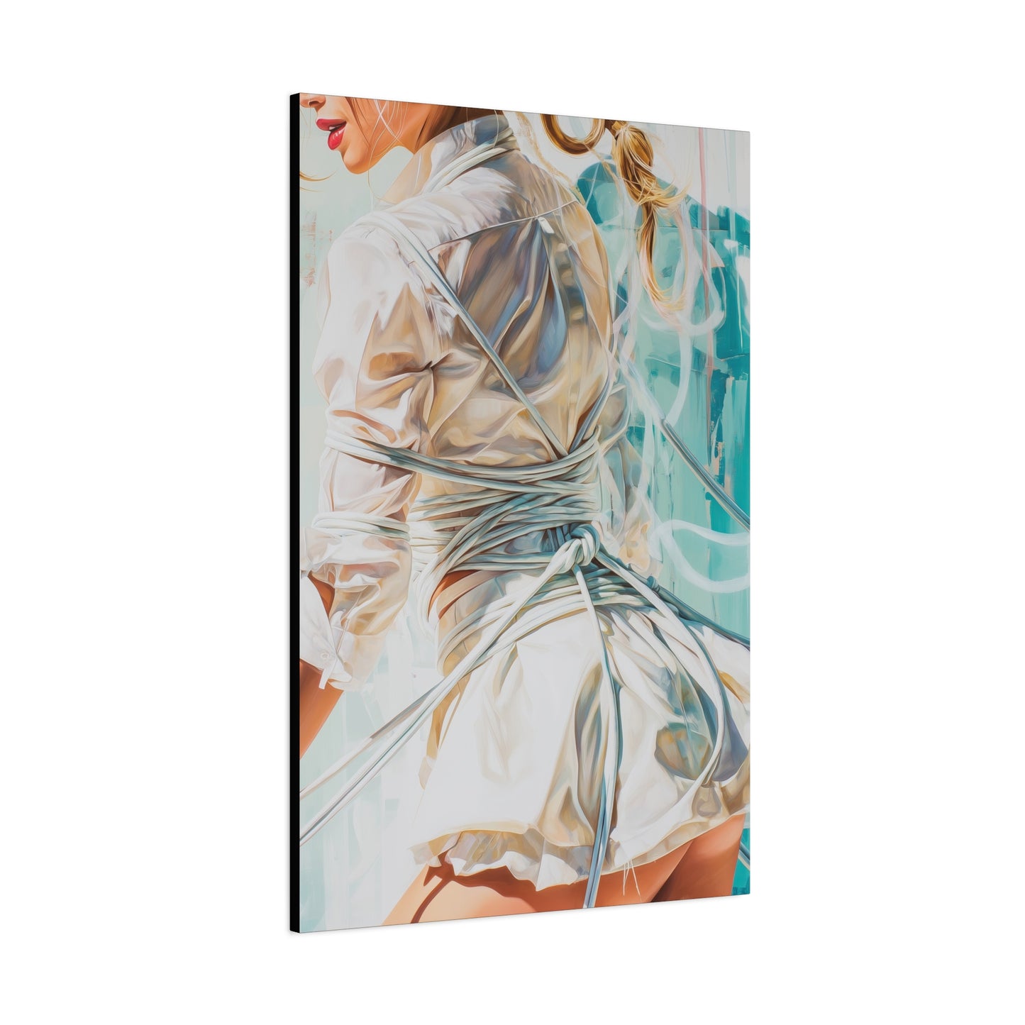 Gallery Wrapped Canvas, Ropes and Reverence Art Canvas, Erotic Shibari Art Canvas – Hannah