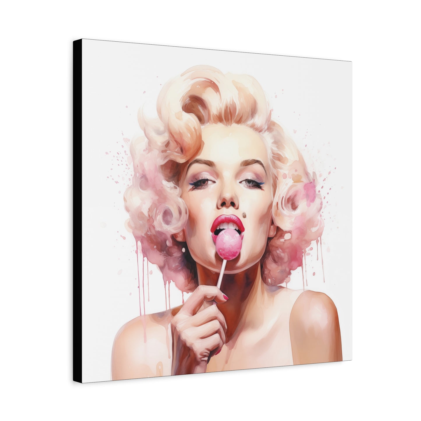 Canvas Wall Art, Gallery Wrapped Pop Art, Celebrity Wall Art – Marilyn Monroe - Lollipop