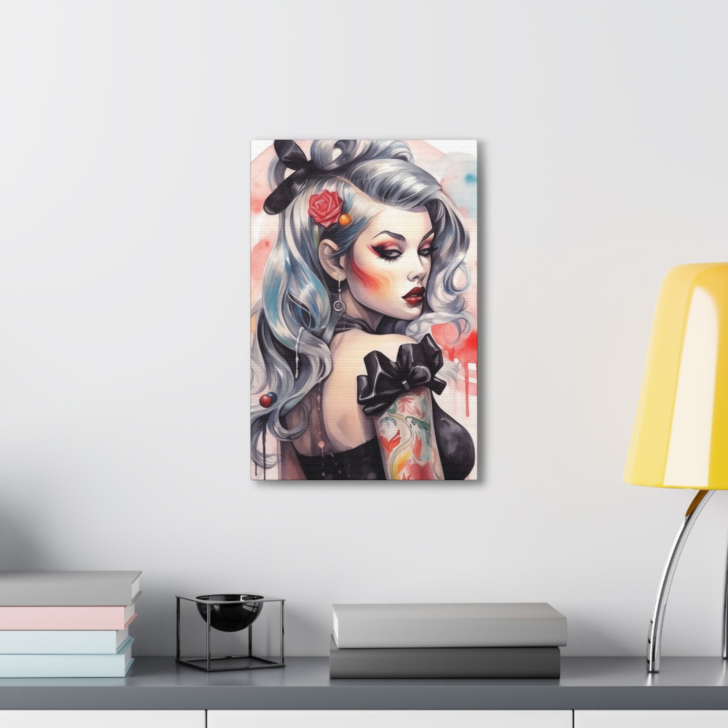 Gallery Wrapped Canvas, Edgy Tattooed Beauty, Urban Pop Art Canvas – Sabella