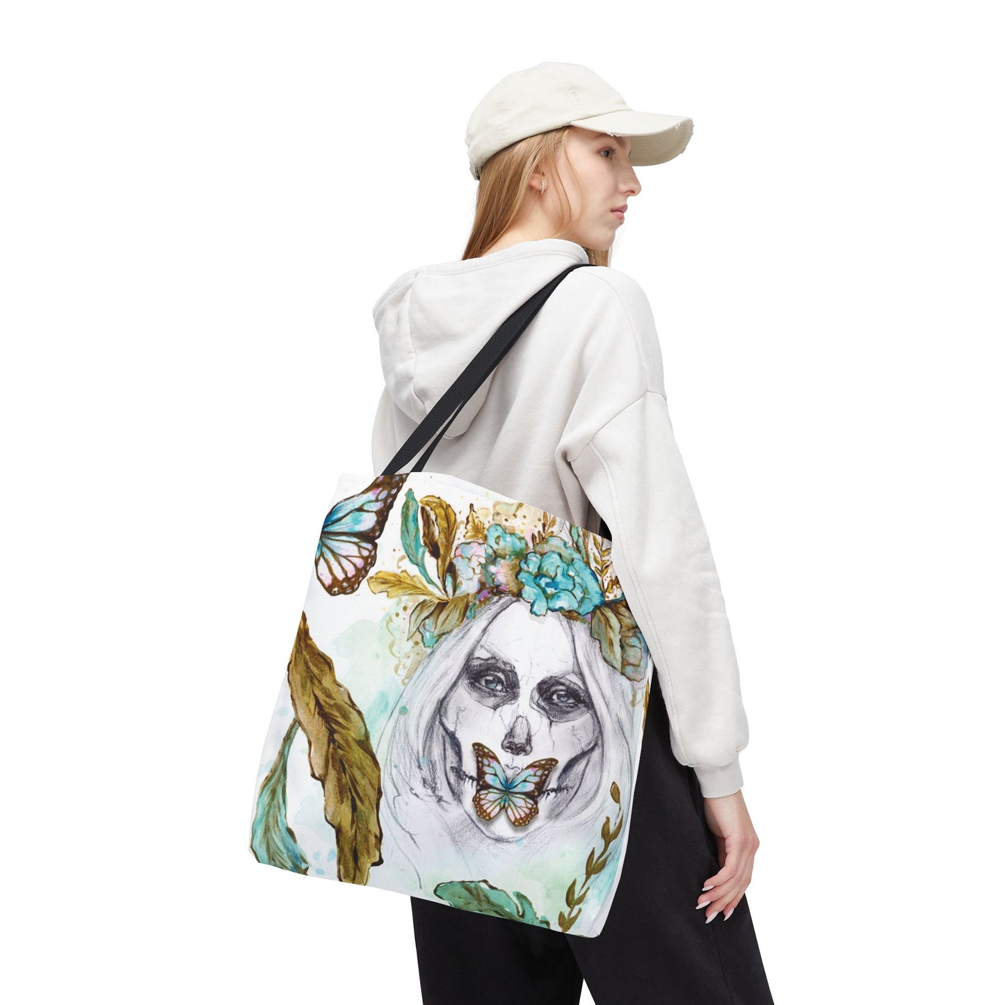 La Catrina Calavera Tote Bag, Utility Tote - Dia de los Muertos Tote - Day of the Dead