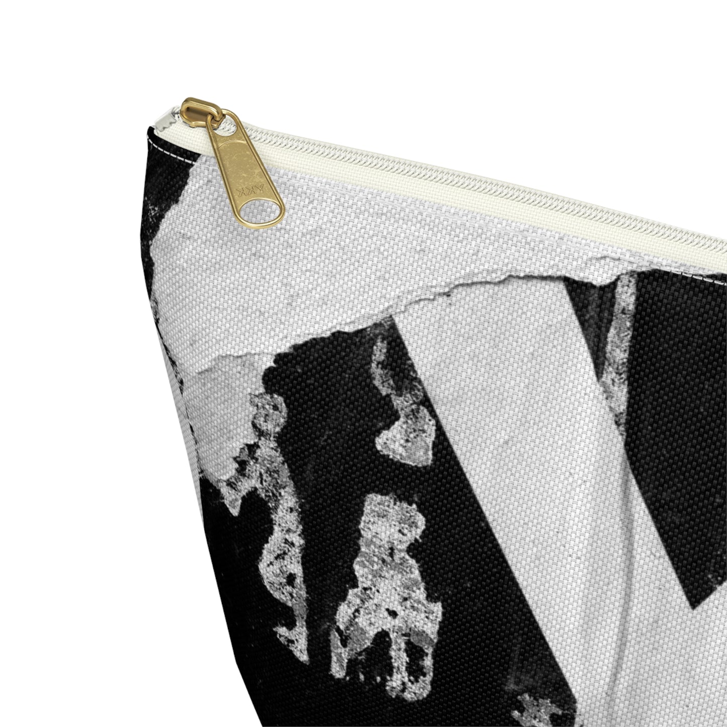 Accessory Pouch - Torn Poster Street Art Makeup Bag - Black and White YO - Urban Street Art